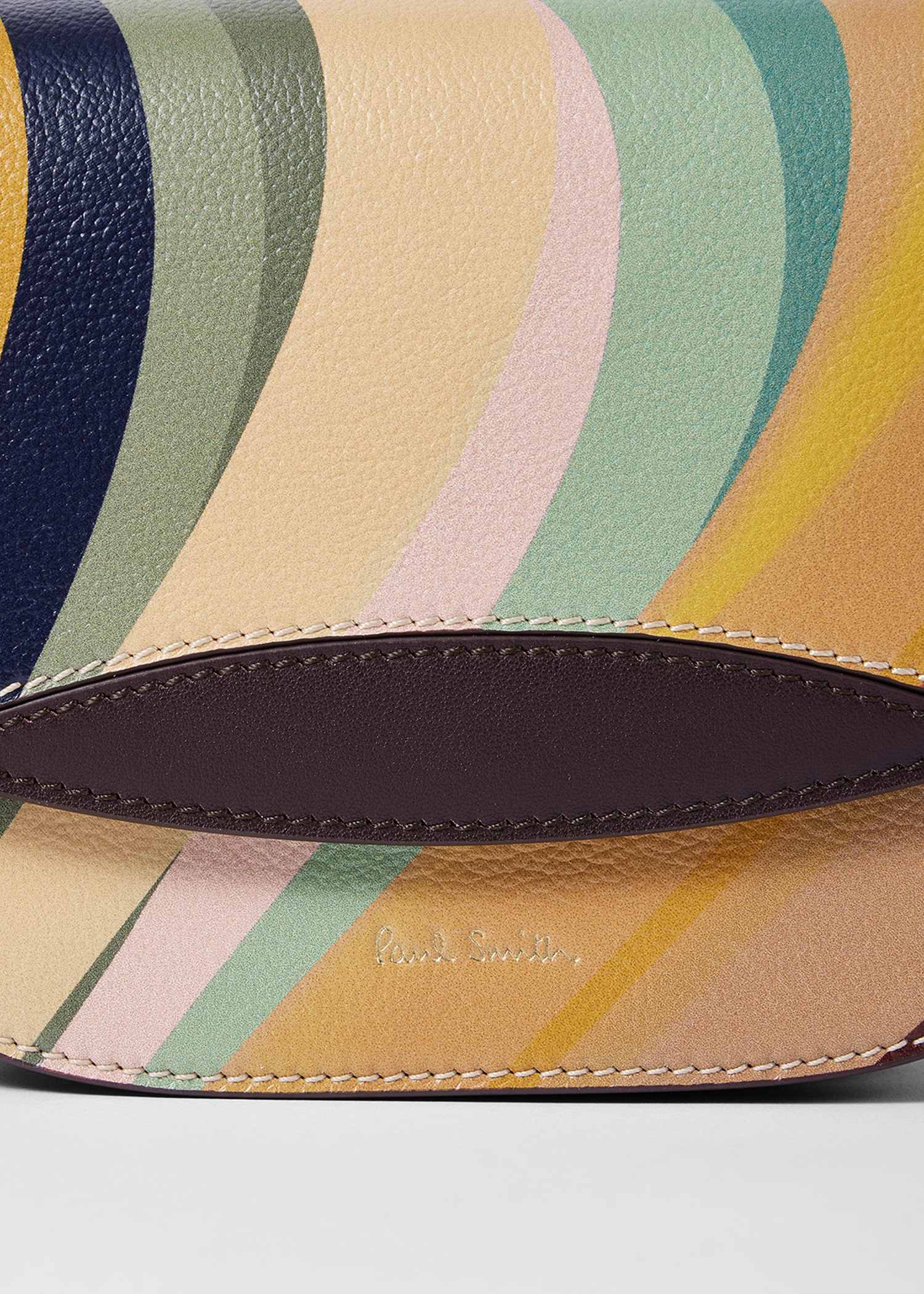 Women's 'Dusky Swirl' Leather Saddle Bag