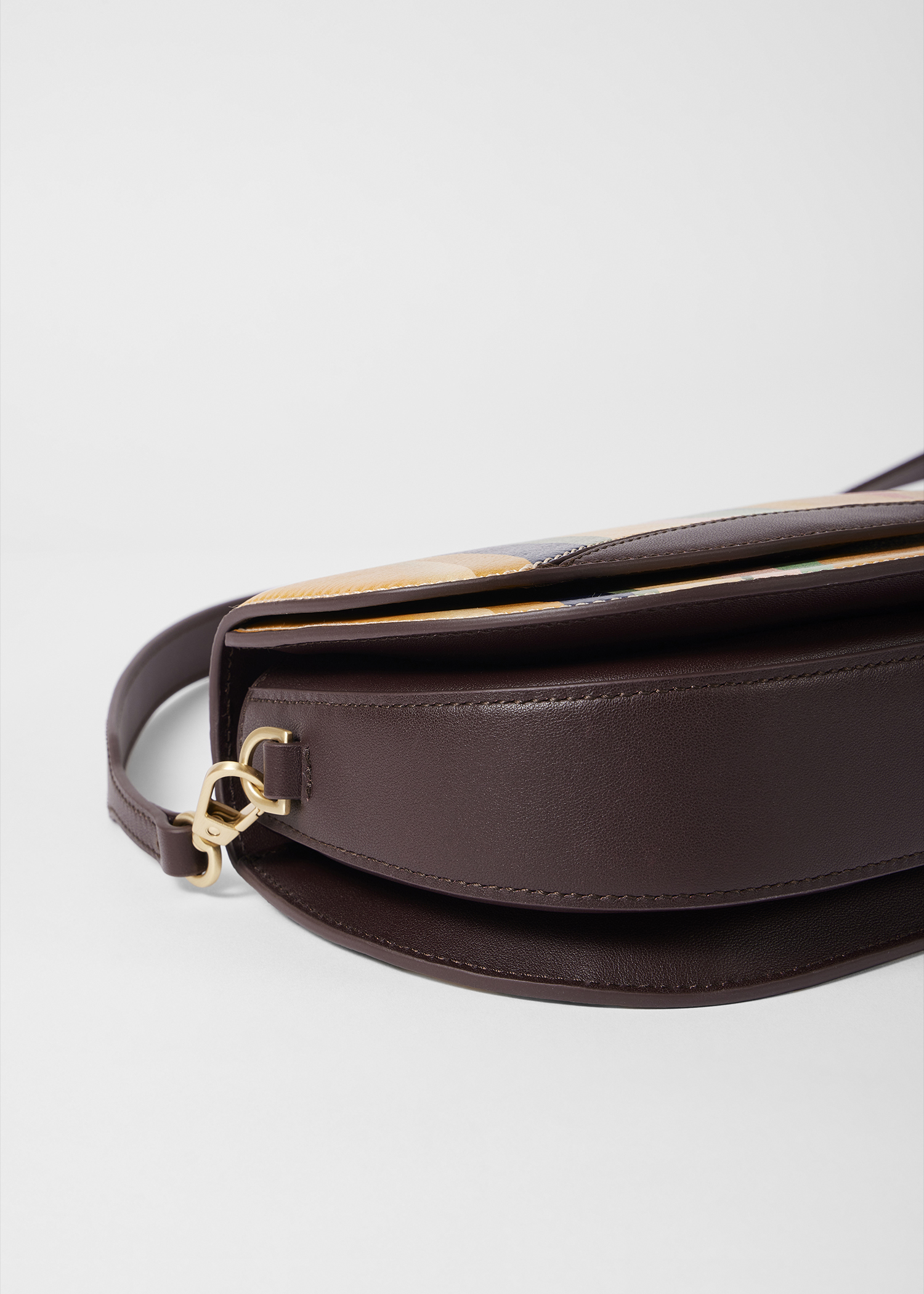 Women's 'Dusky Swirl' Leather Saddle Bag