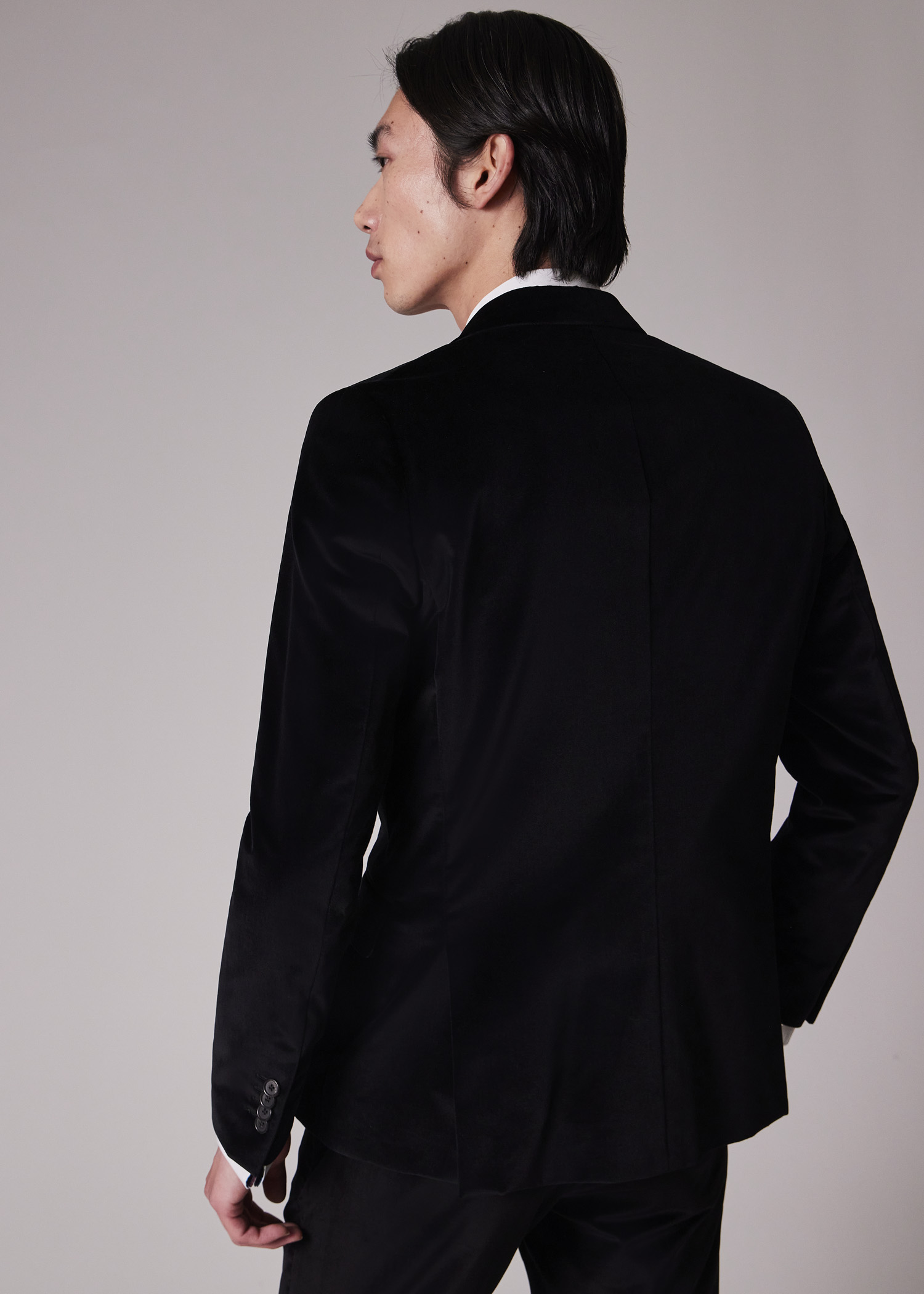 The Soho - Tailored-Fit Black Velvet Blazer