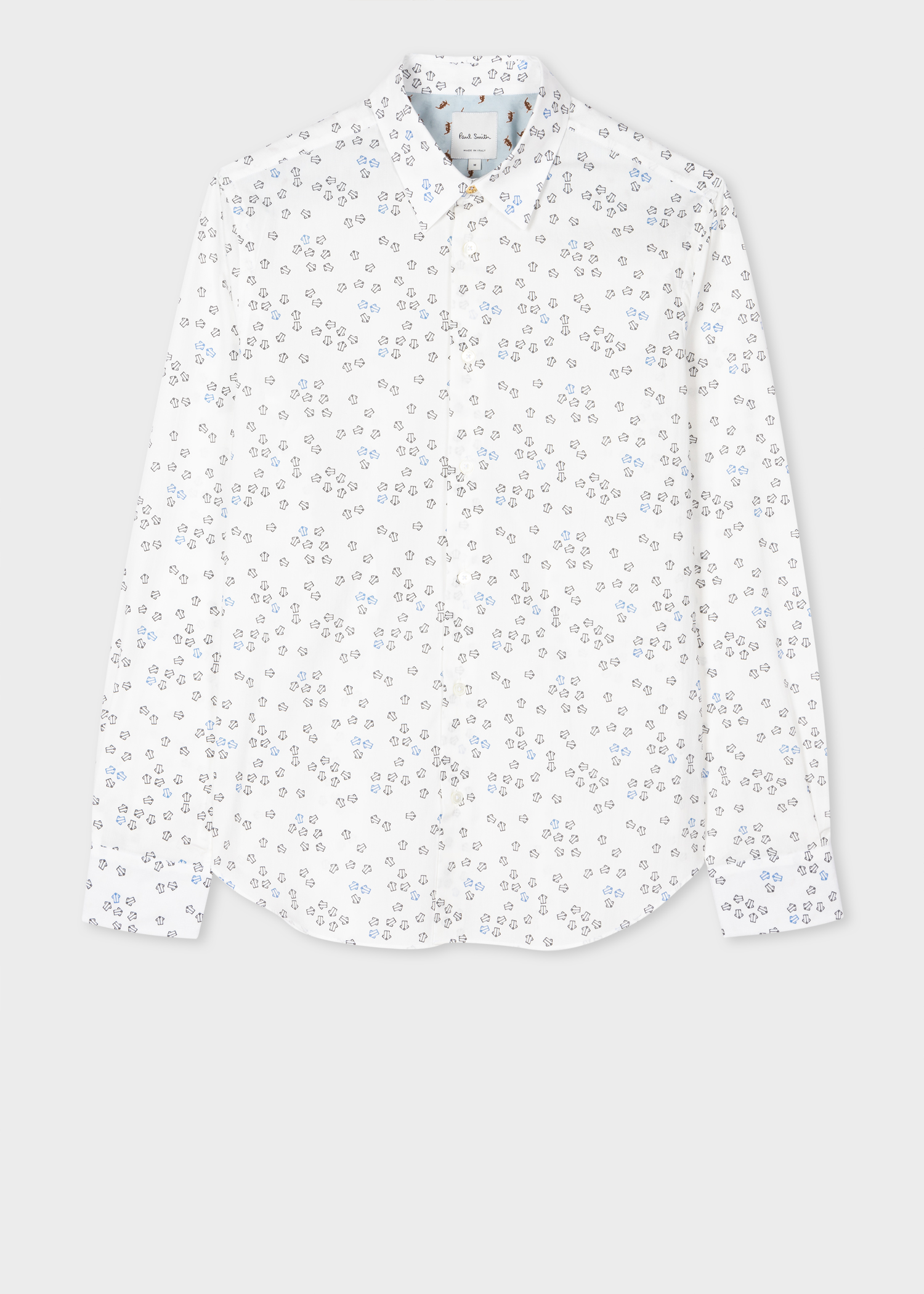 White Slim-Fit 'Shirt' Print Shirt