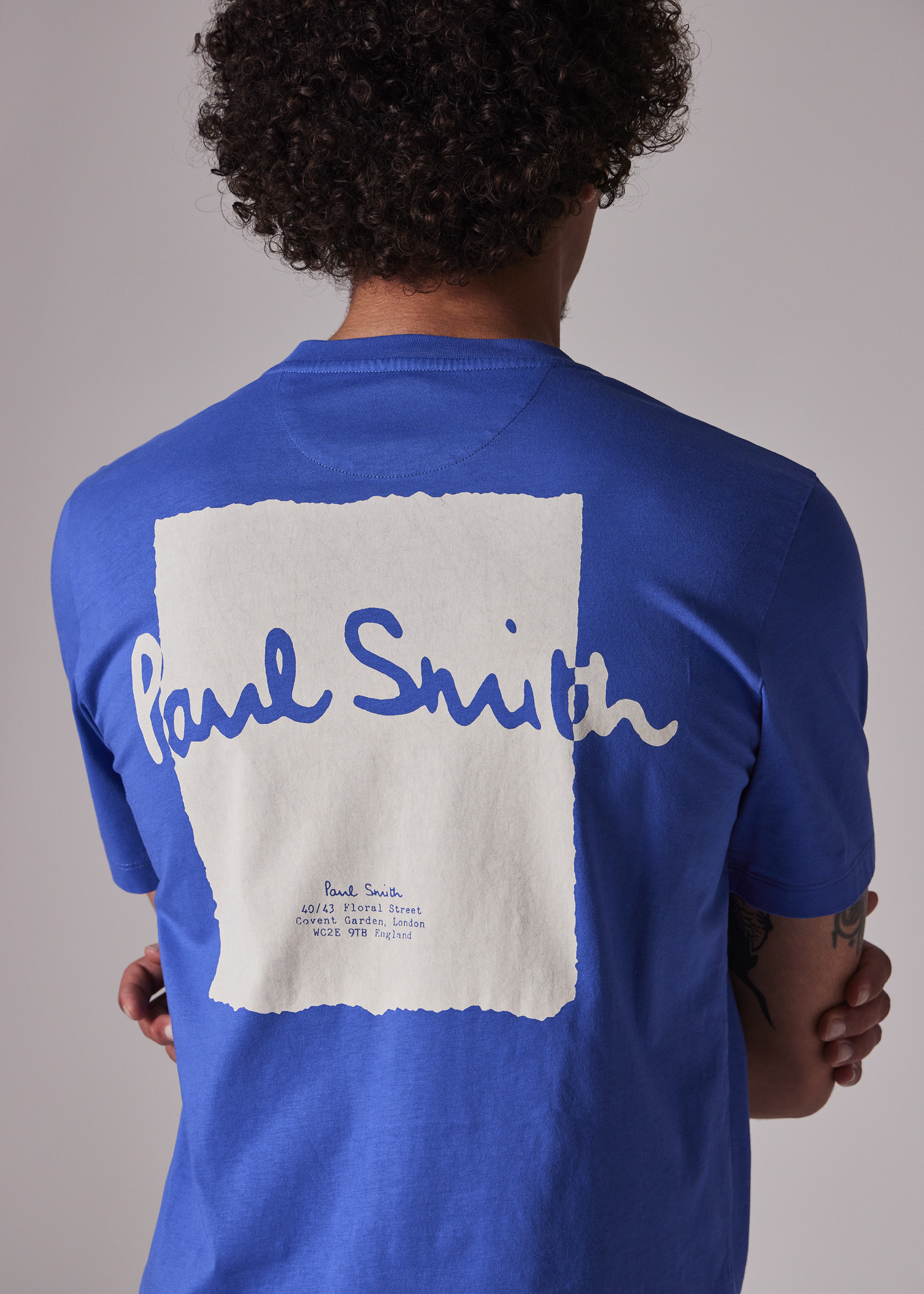 Men's Cobalt Blue Signature Logo Print T-Shirt