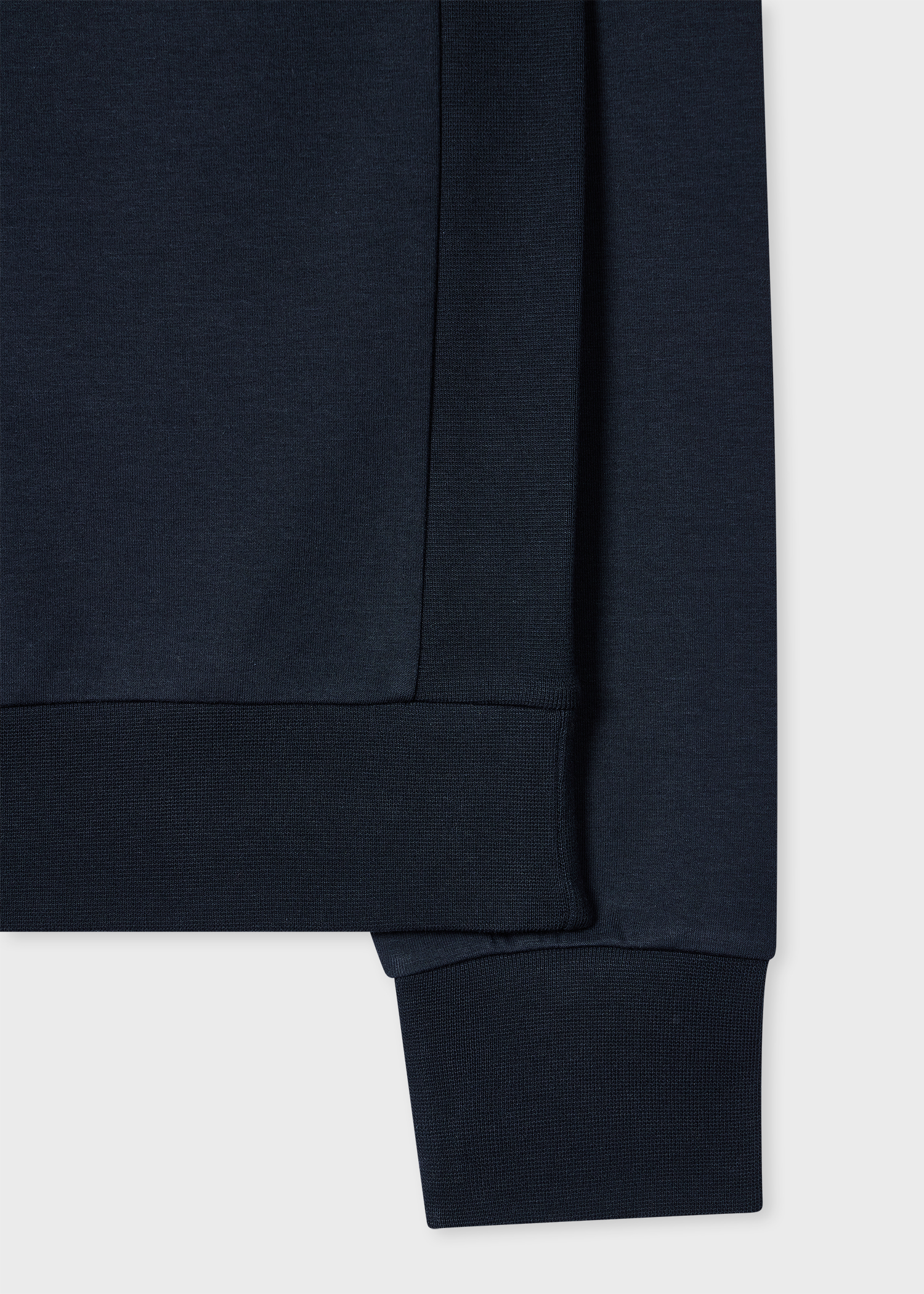 Men's Navy Double Face Cotton-Blend Quarter Zip Sweatshirt