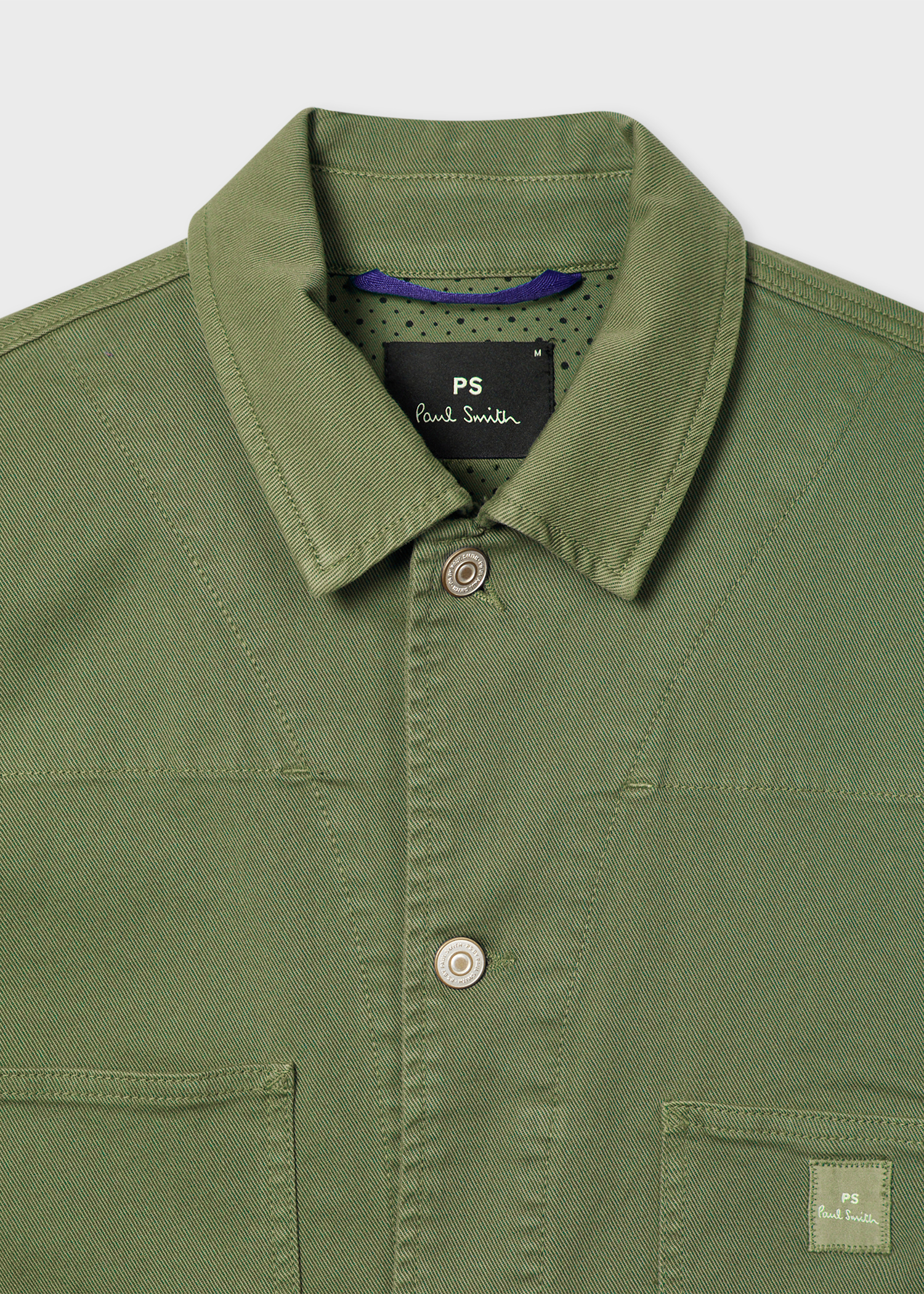 Paul Smith　グリーン　ジャケット Men's Khaki Stretch Cotton-Twill Chore Jacket