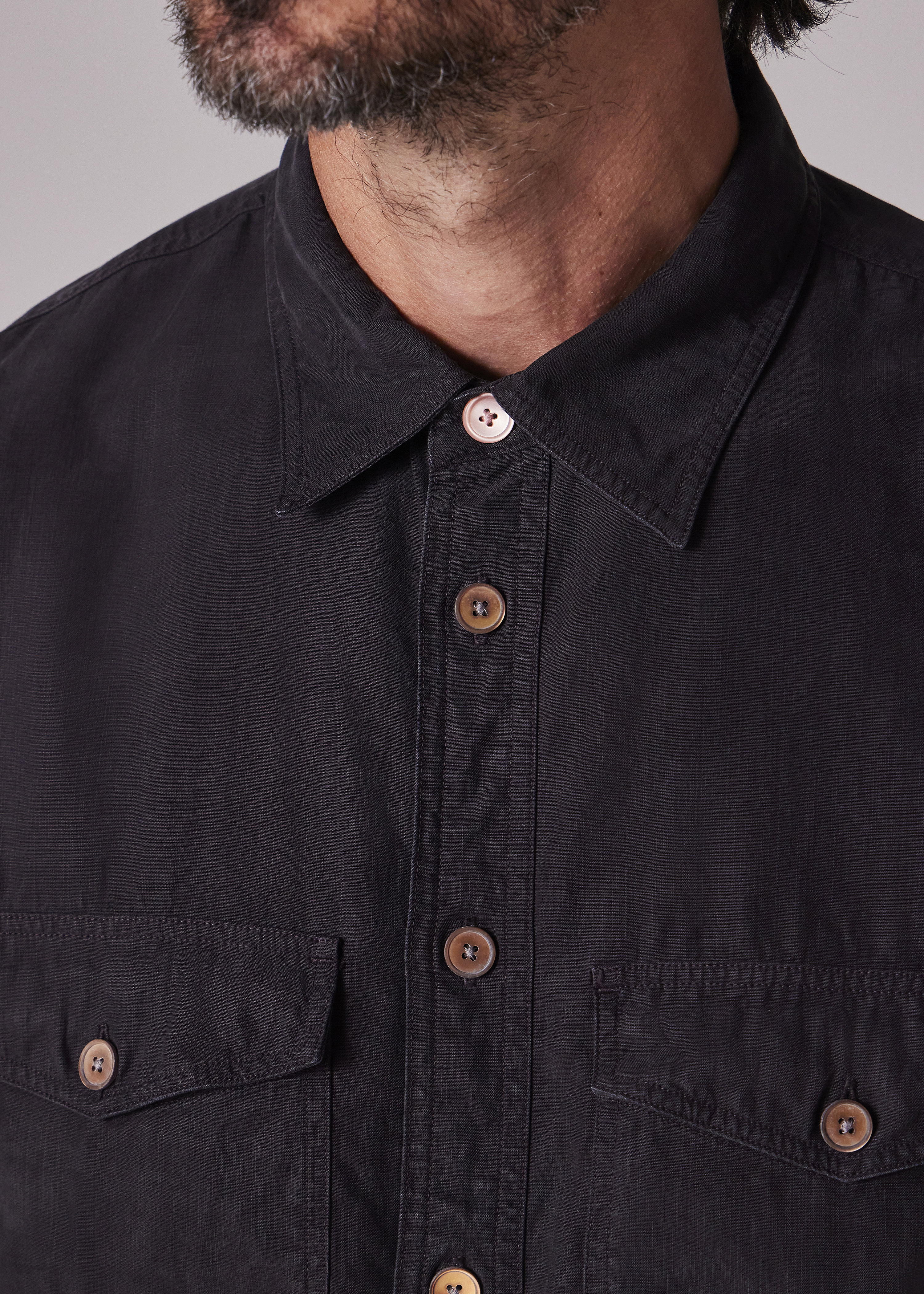 トップス Paul Smith dress shirt black y2k Men's Black Lyocell-Cotton Patch-Pocket Shirt