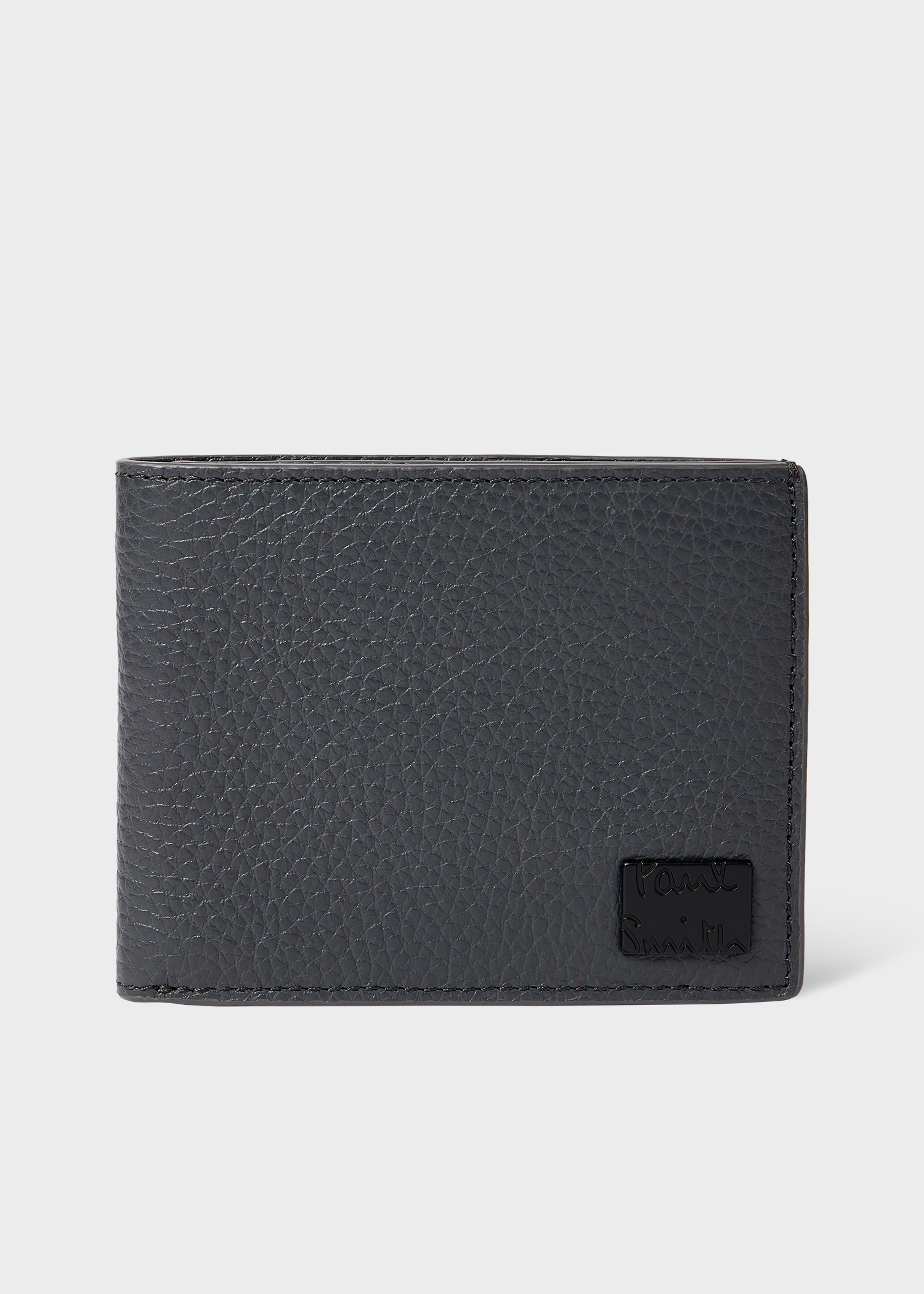 Paul Smith|HALF-LENGTH WALLETS (M1A 4832 PMINUN 79) Men's Grey Grained Leather Compact Billfold Wallet