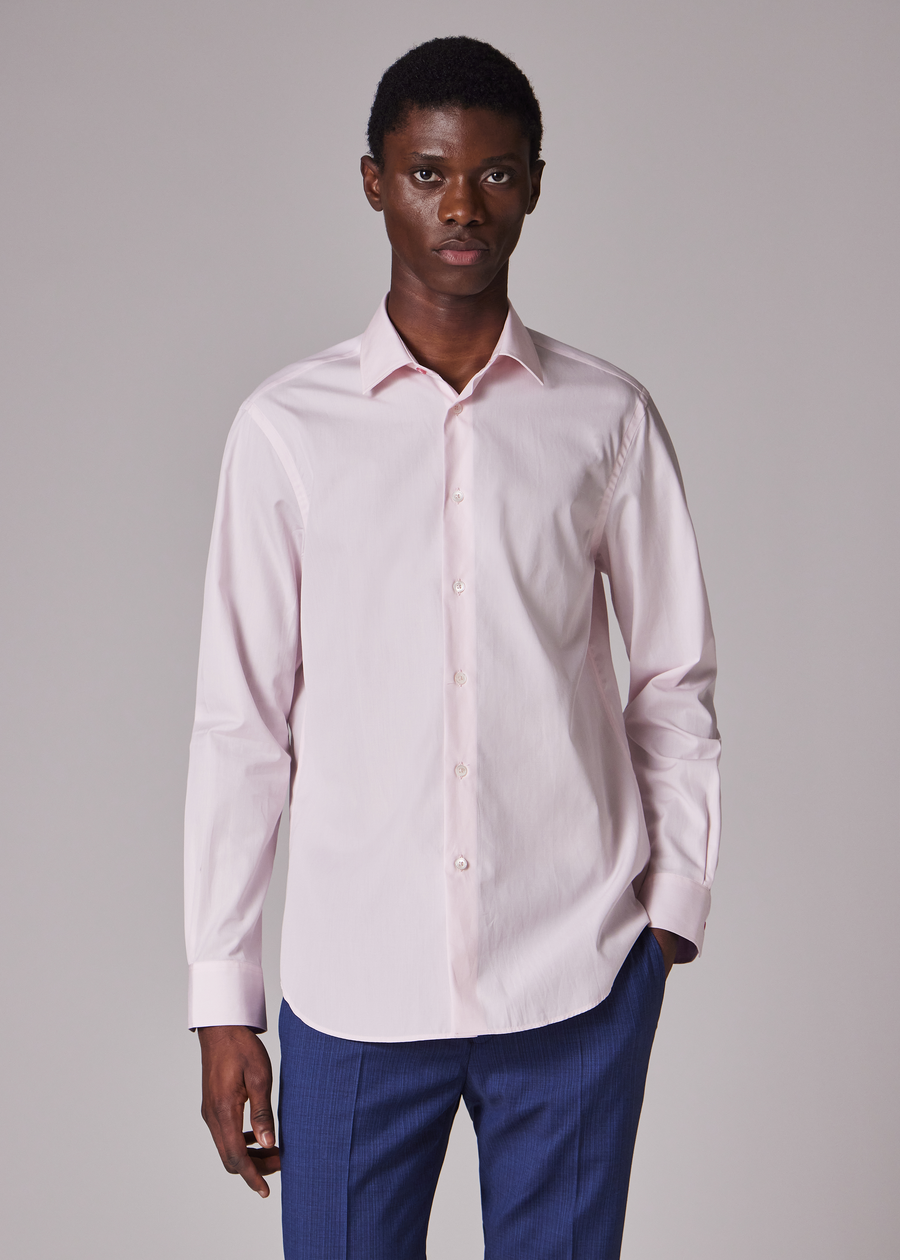 Tailored-Fit Light Pink End-On-End Cotton Shirt