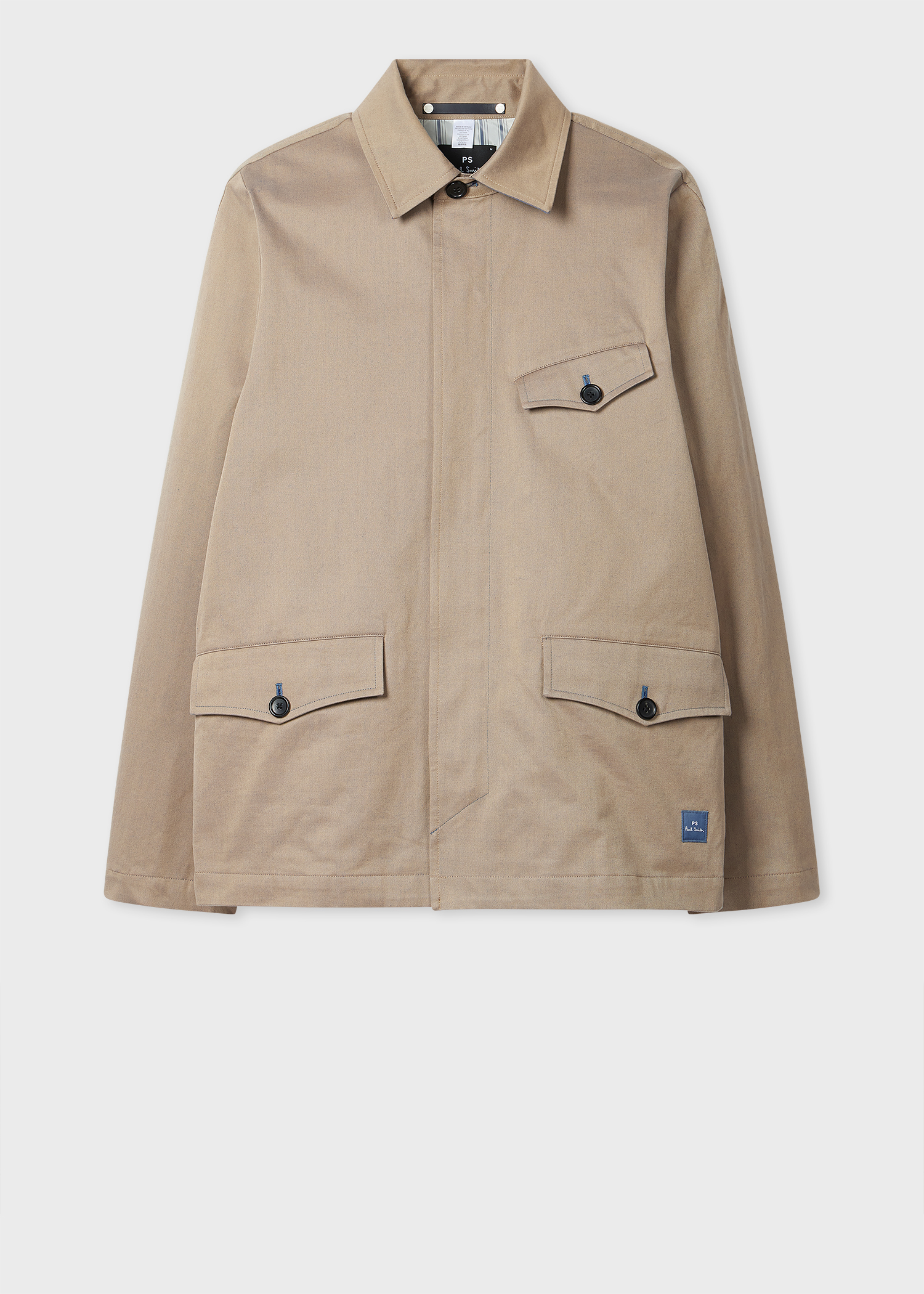 Men's Brown Cotton-Blend Cropped Coat