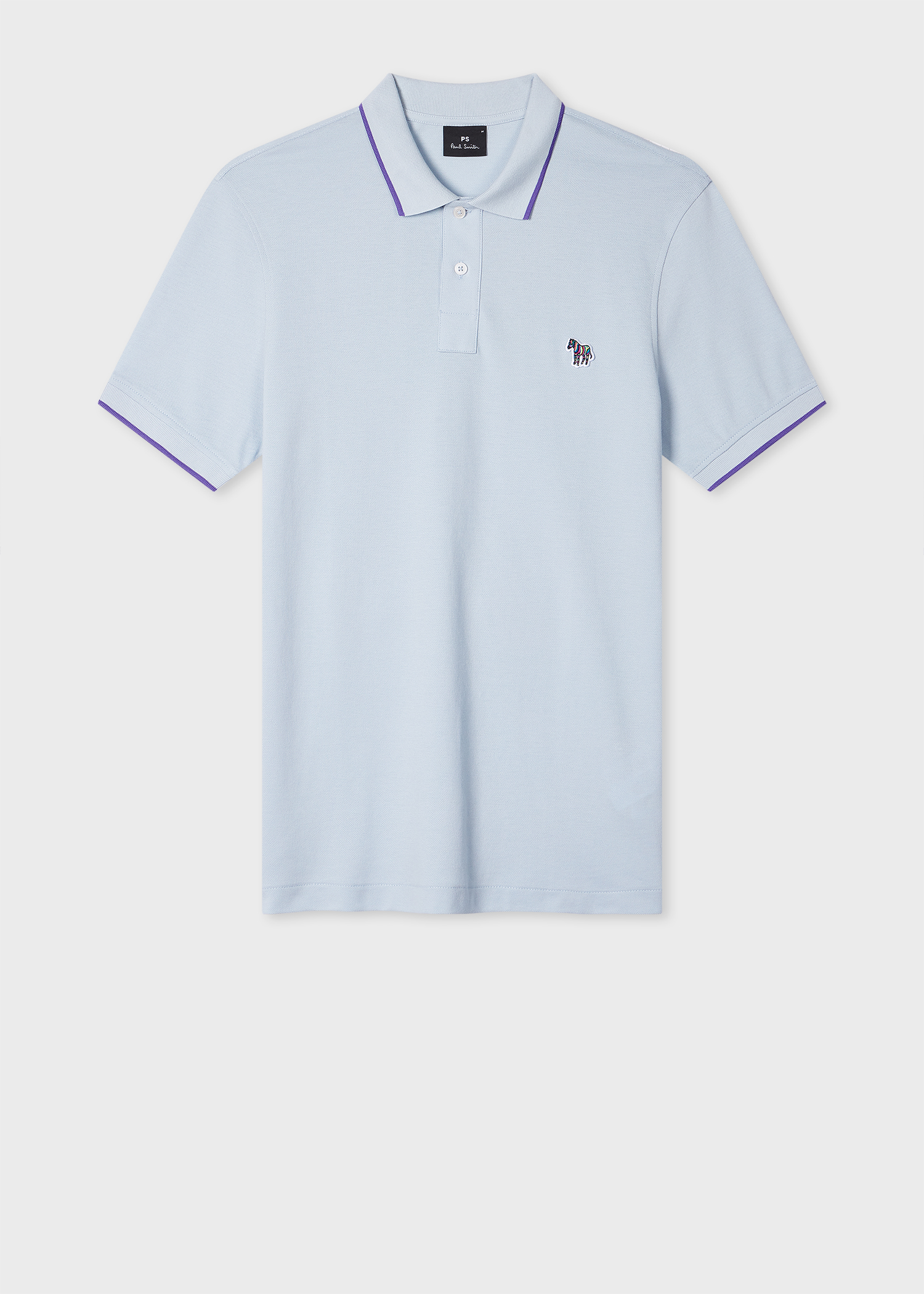 Tシャツ・カットソー Paul Smith FW24 POLO WITH PATCH (M2R-115L-KZEBRA_49) Men's Bright Blue Zebra Logo Polo Shirt