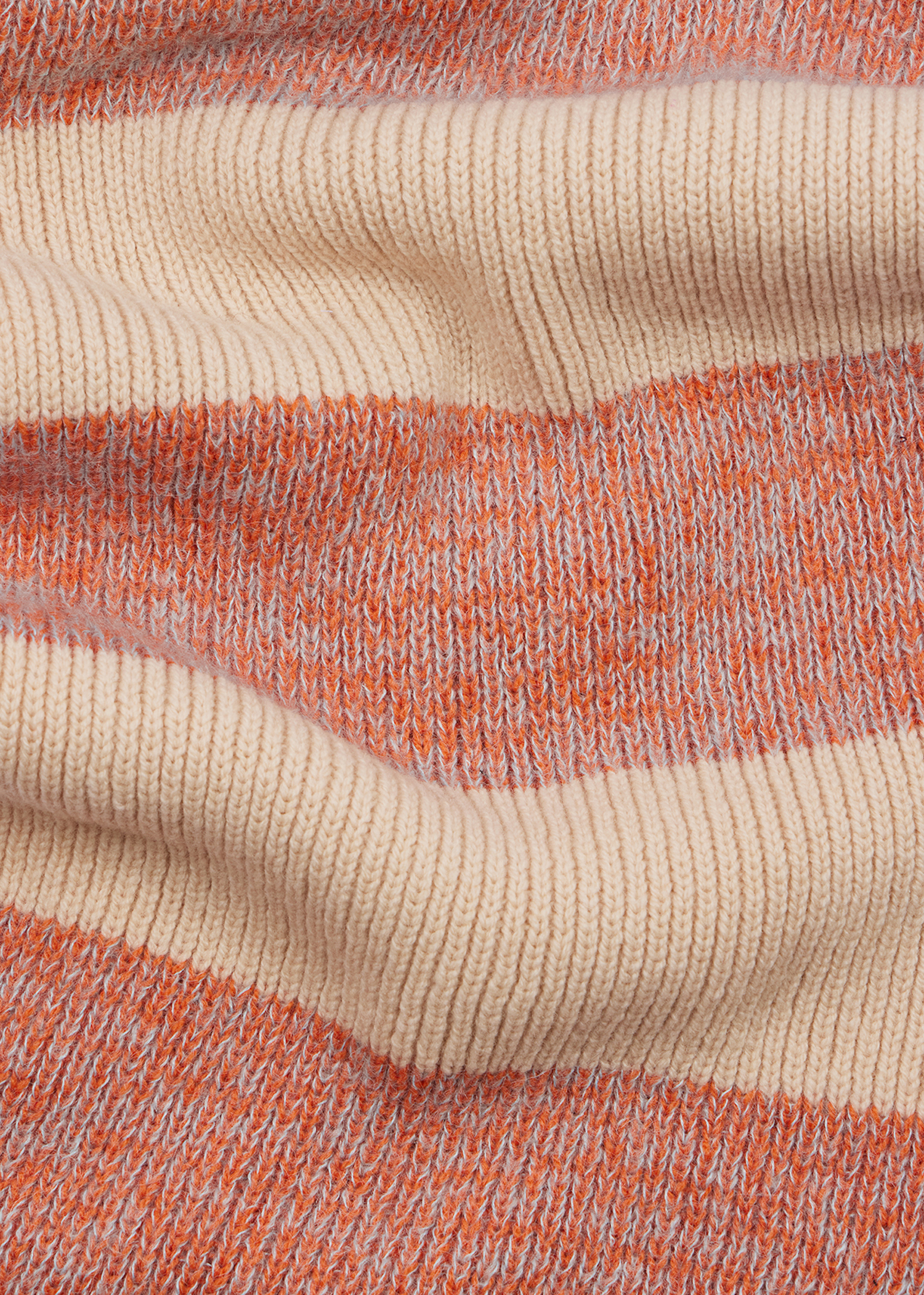 Women's Pink and Beige Lambswool-Blend Block Stripe Scarf