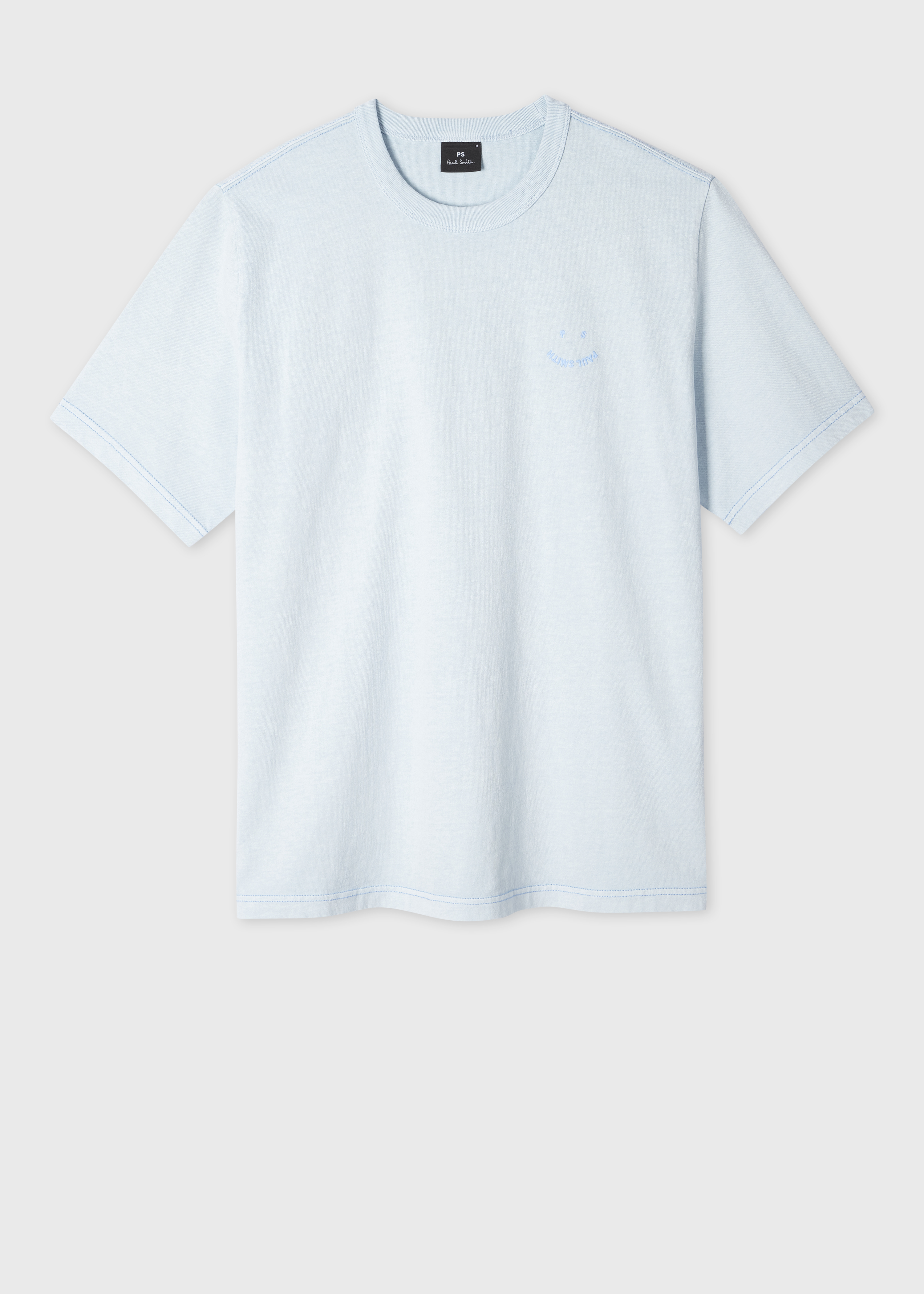 Men's Washed Purple Pigment Dyed 'Happy' T-Shirt