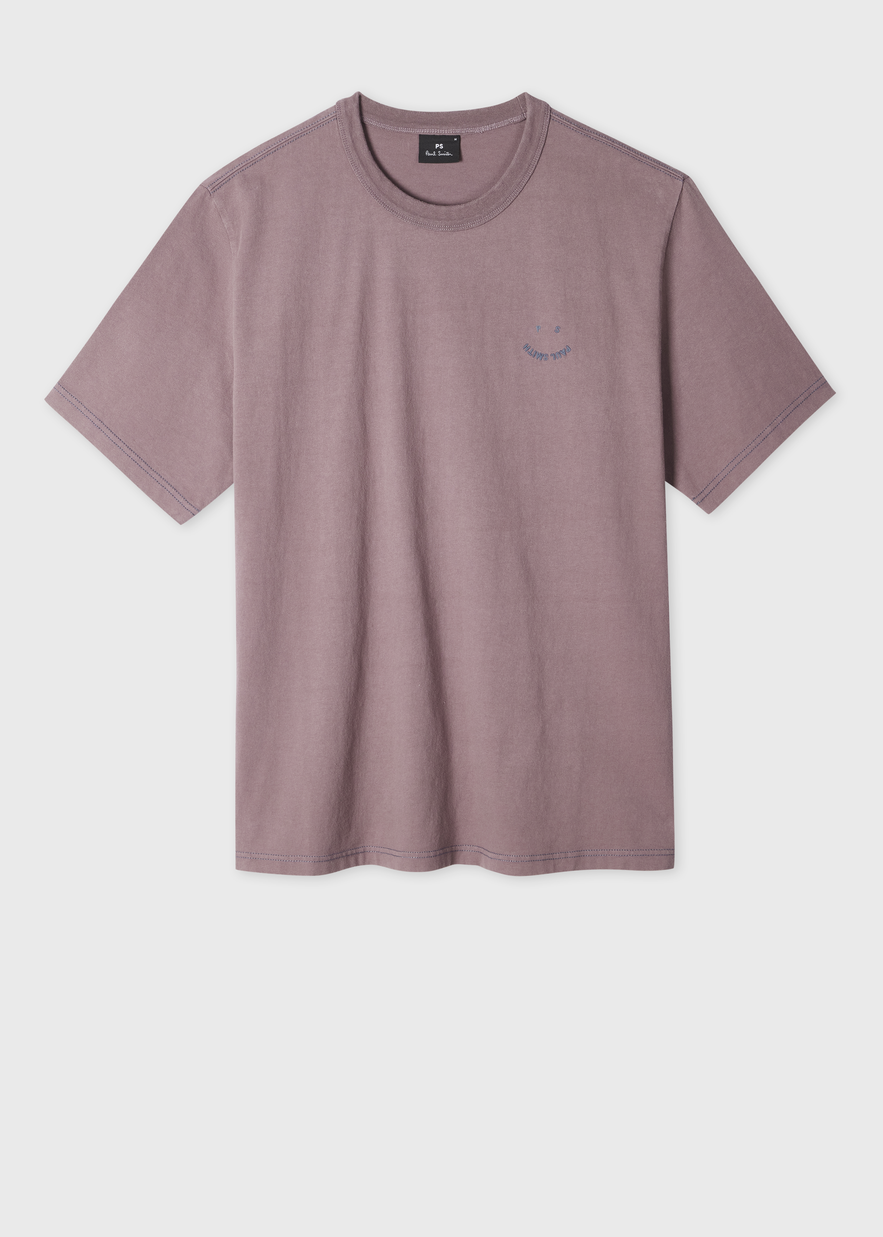 Men's Washed Purple Pigment Dyed 'Happy' T-Shirt