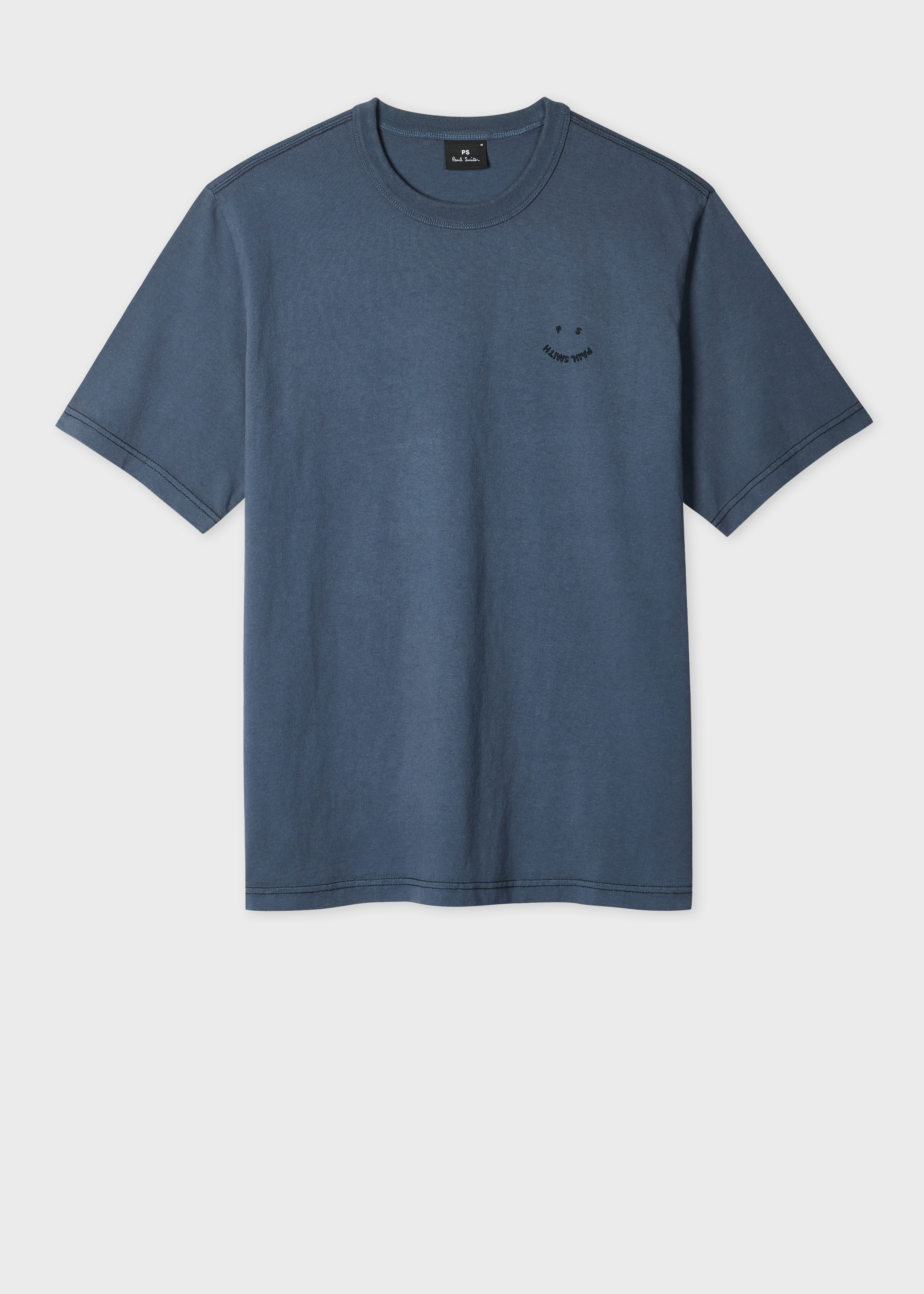 Tシャツ・カットソー Paul Smith FW25 (M2R 204ZE T22387 02) Men's Washed Purple Pigment Dyed 'Happy' T-Shirt