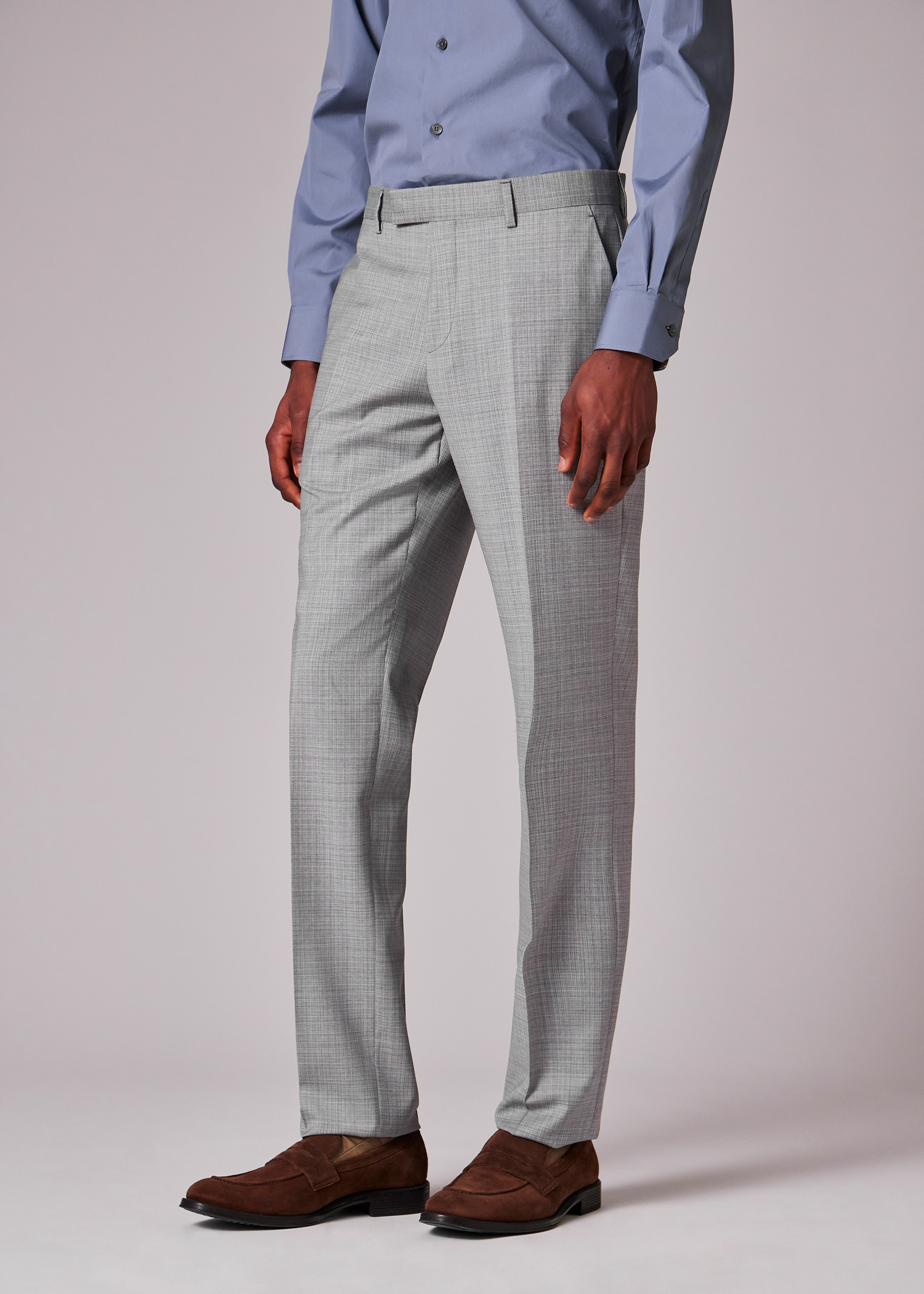 Paul Smith The Soho Tailored-Fit Grey Check Wool Suit King's Cross