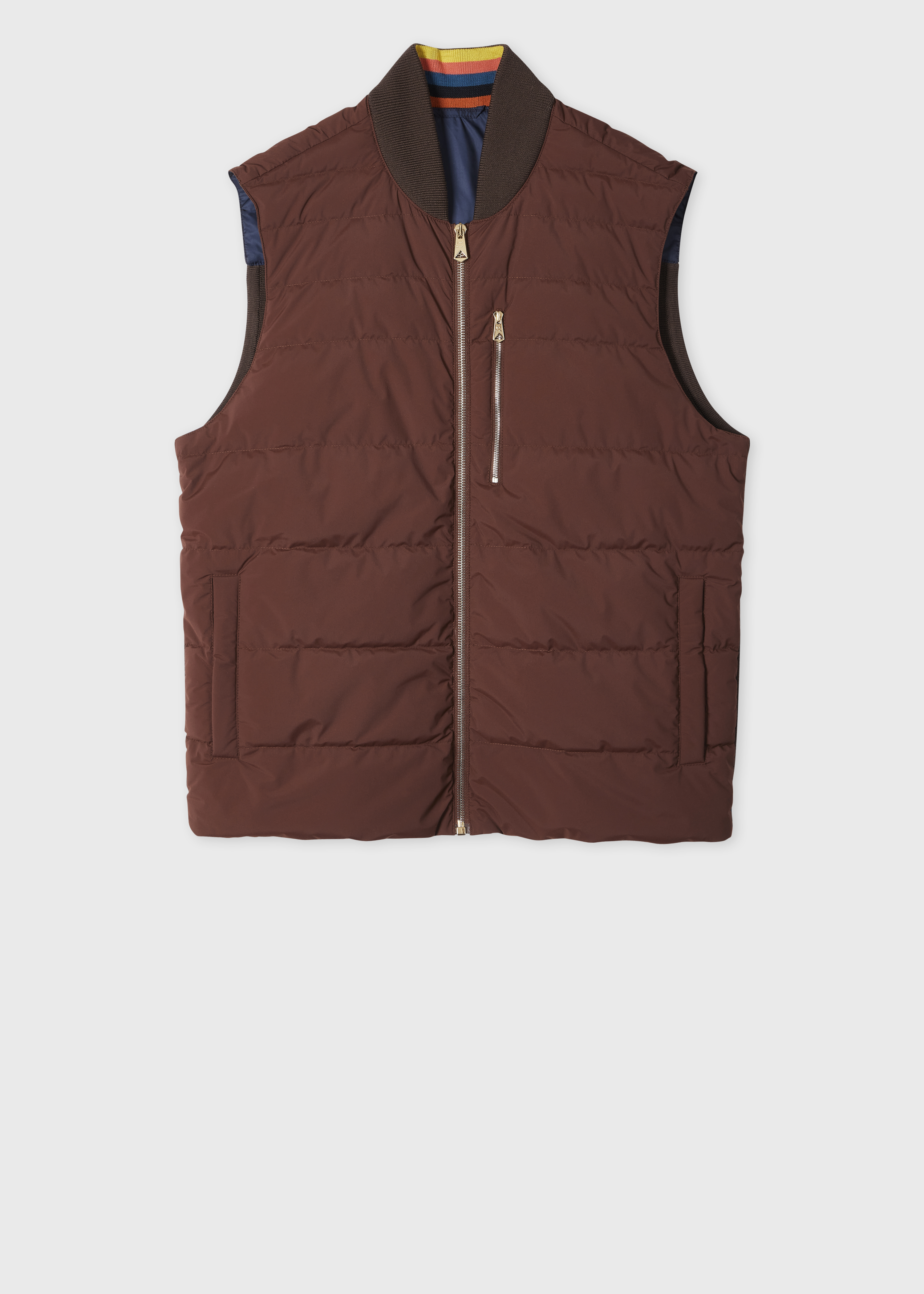 トップス Paul Smith collection vest Men's Taupe Hybrid Down Gilet