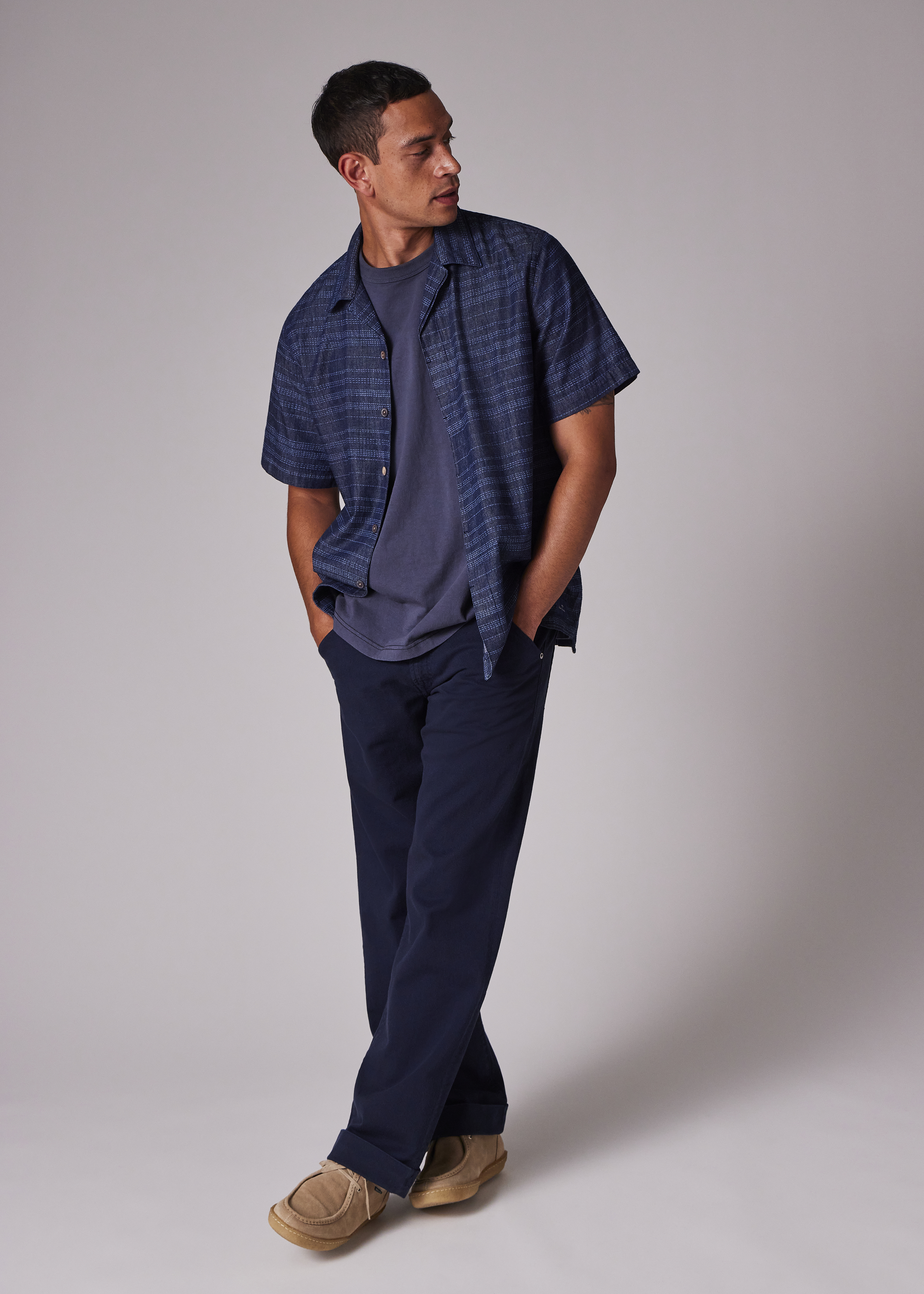 Casual-Fit Denim Wash 'Laser Etch' Shirt