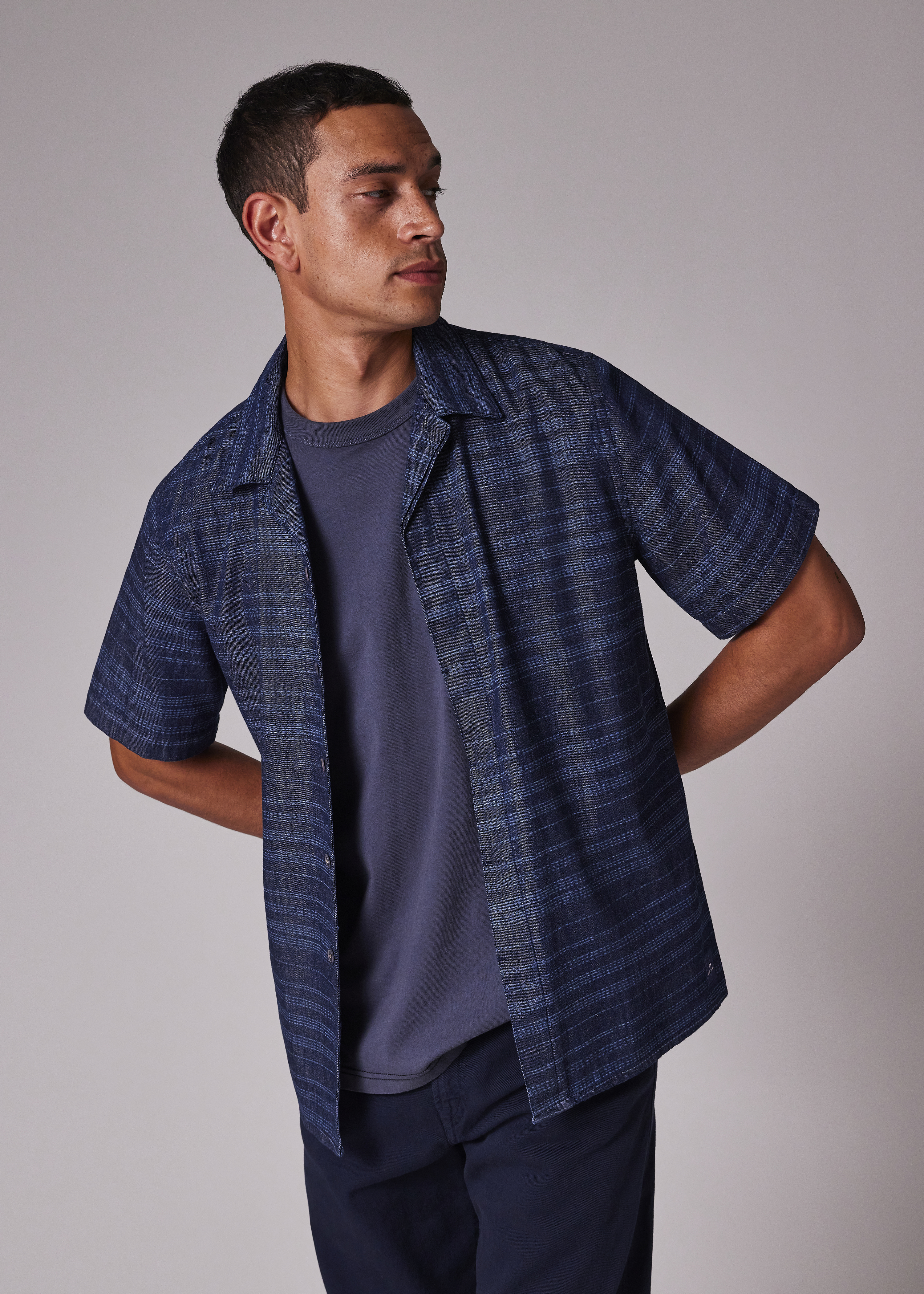 Casual-Fit Denim Wash 'Laser Etch' Shirt