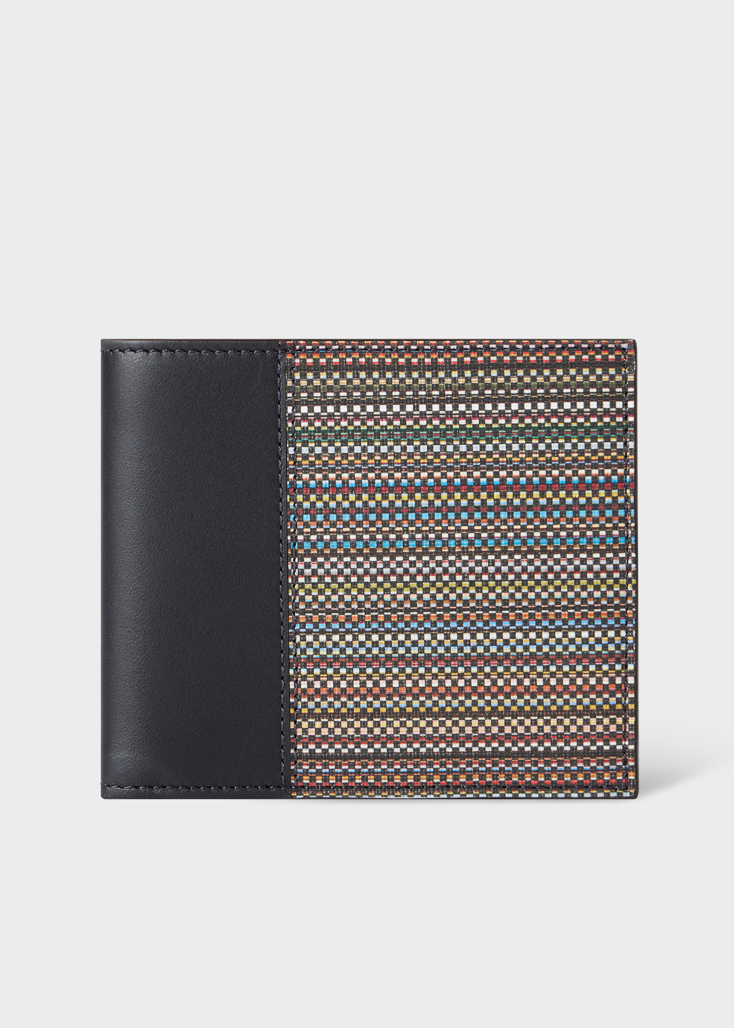 Men's Black 'Signature Stripe' Coated Canvas Billfold Wallet