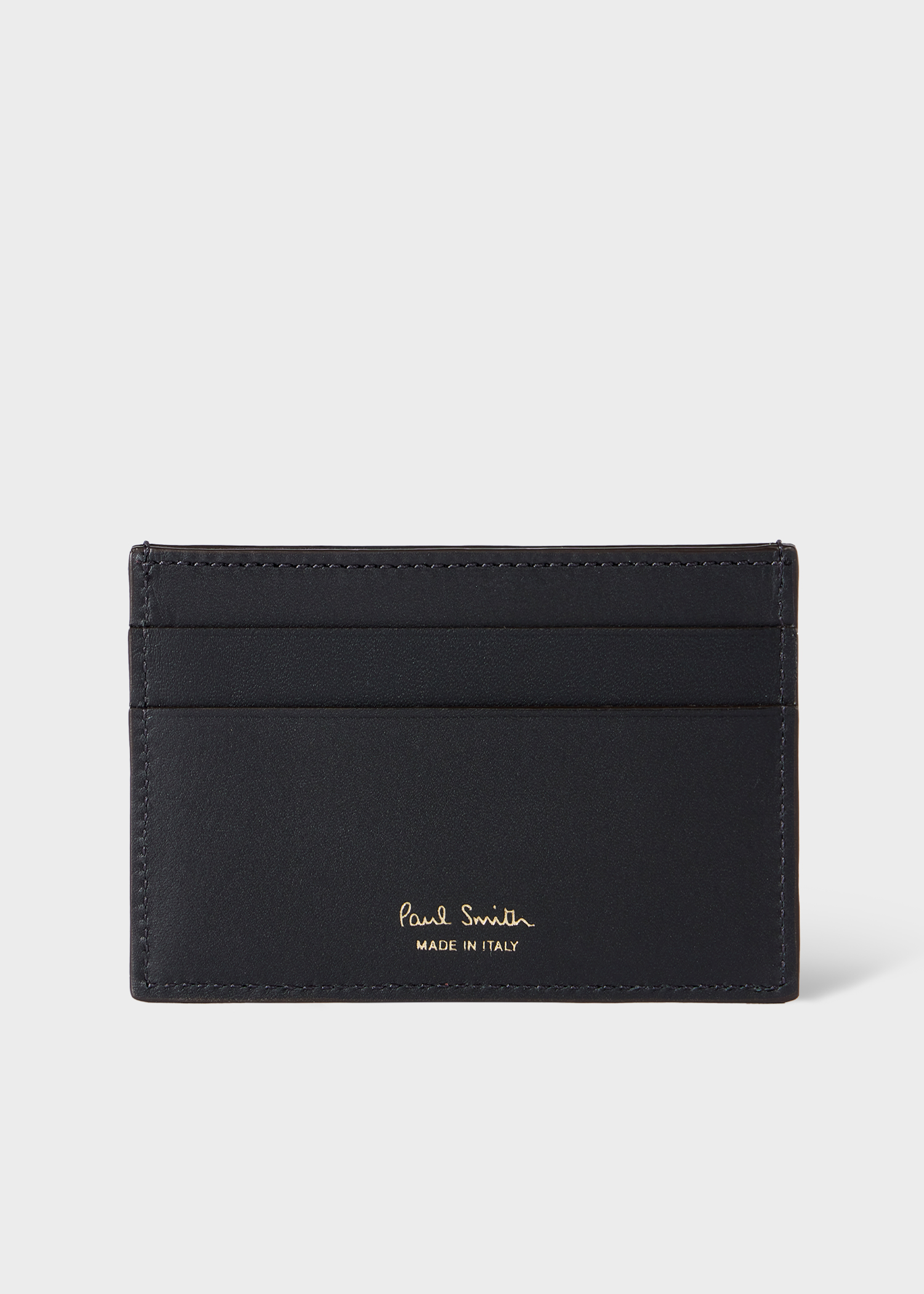 Men's Black Leather 'Signature Stripe' Coated Canvas Credit Card