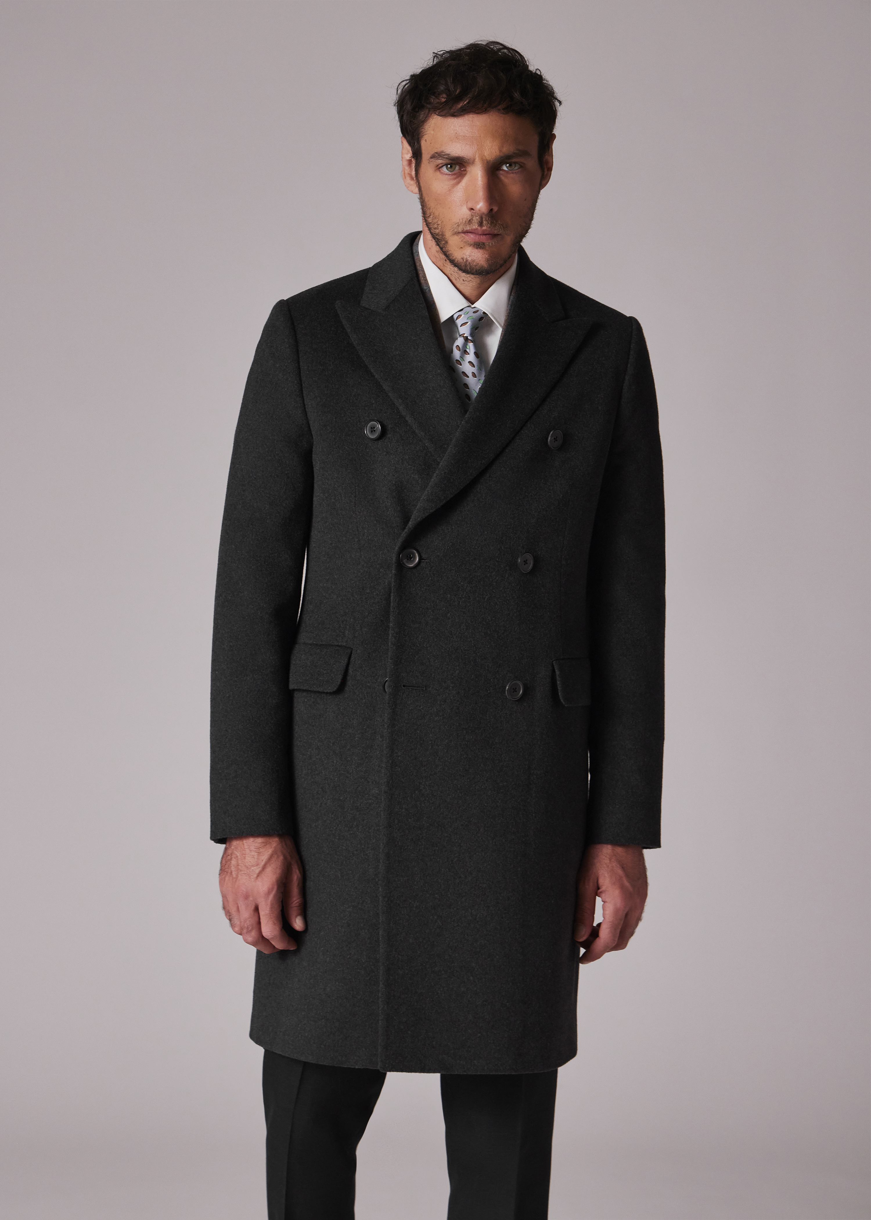 【archive】90's WOOL DOUBLE BREASTED COAT Italian Vintage Circa 90s Pure Wool Double Breasted Coat - M