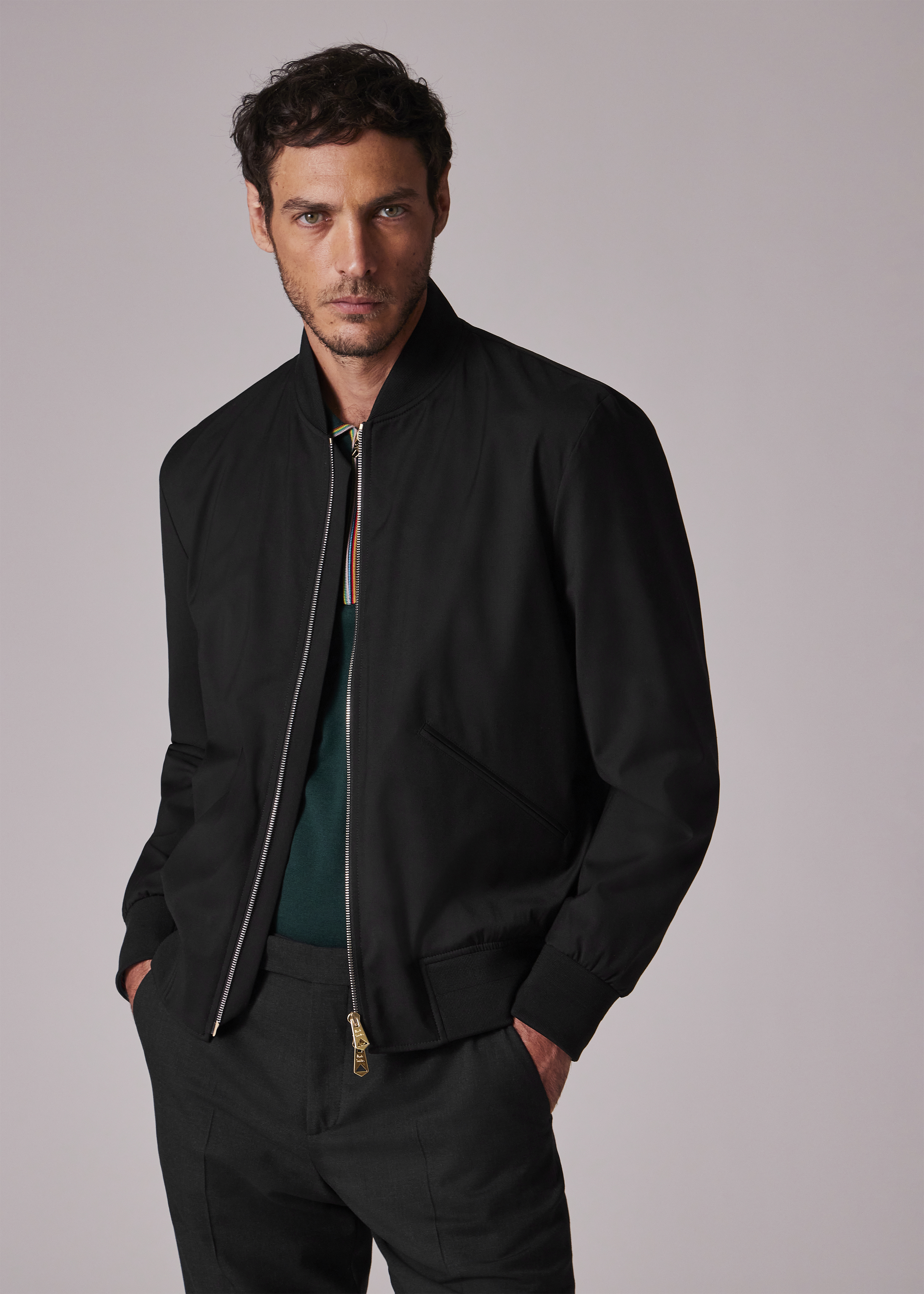 ジャケット・アウター paulsmith 18ss koihawaiianblouson Men's Burgundy 'Storm System' Wool Short Zip Jacket
