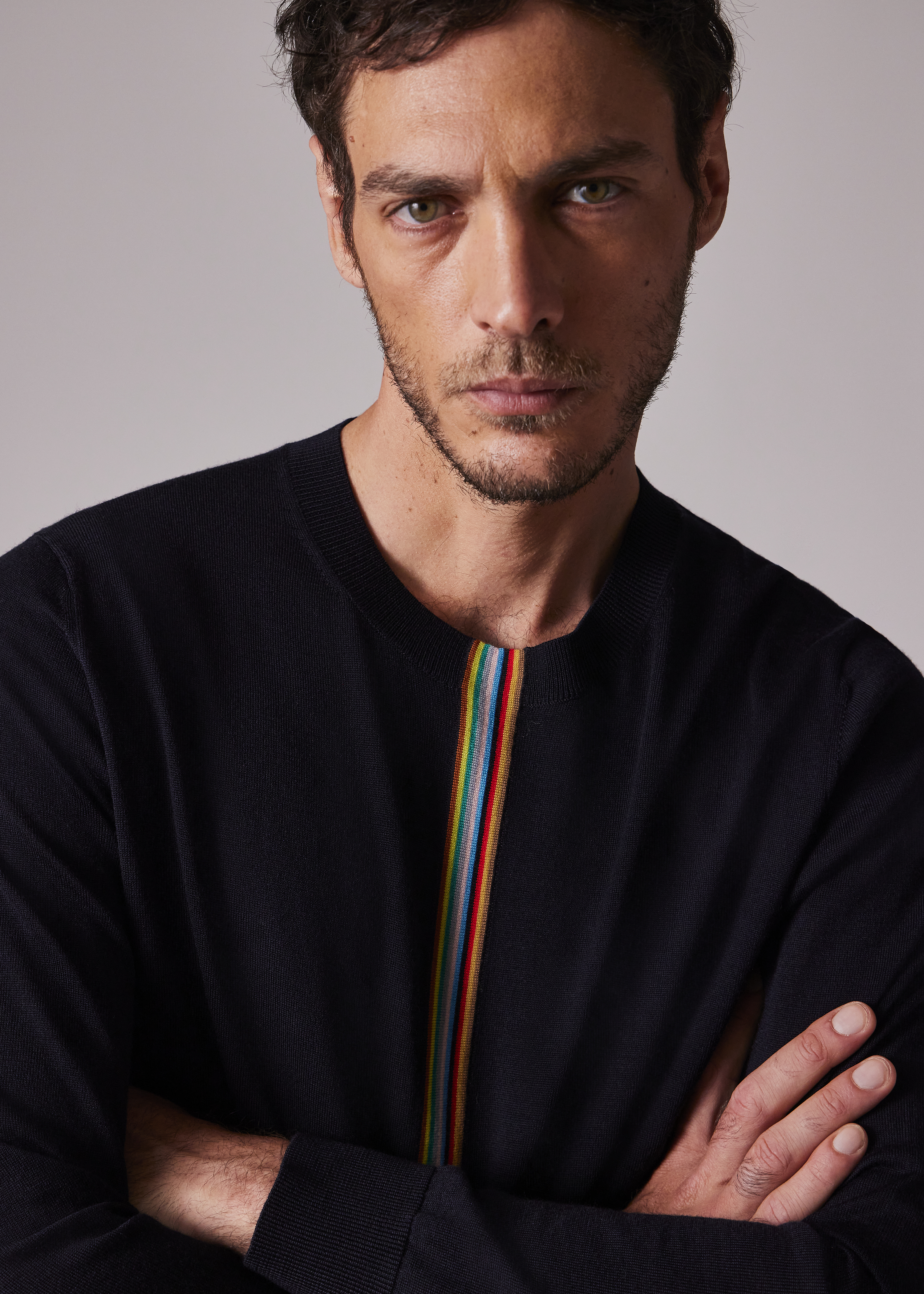 Paul Smith Black 'Signature Stripe' Block Wool Sweater | King's Cross