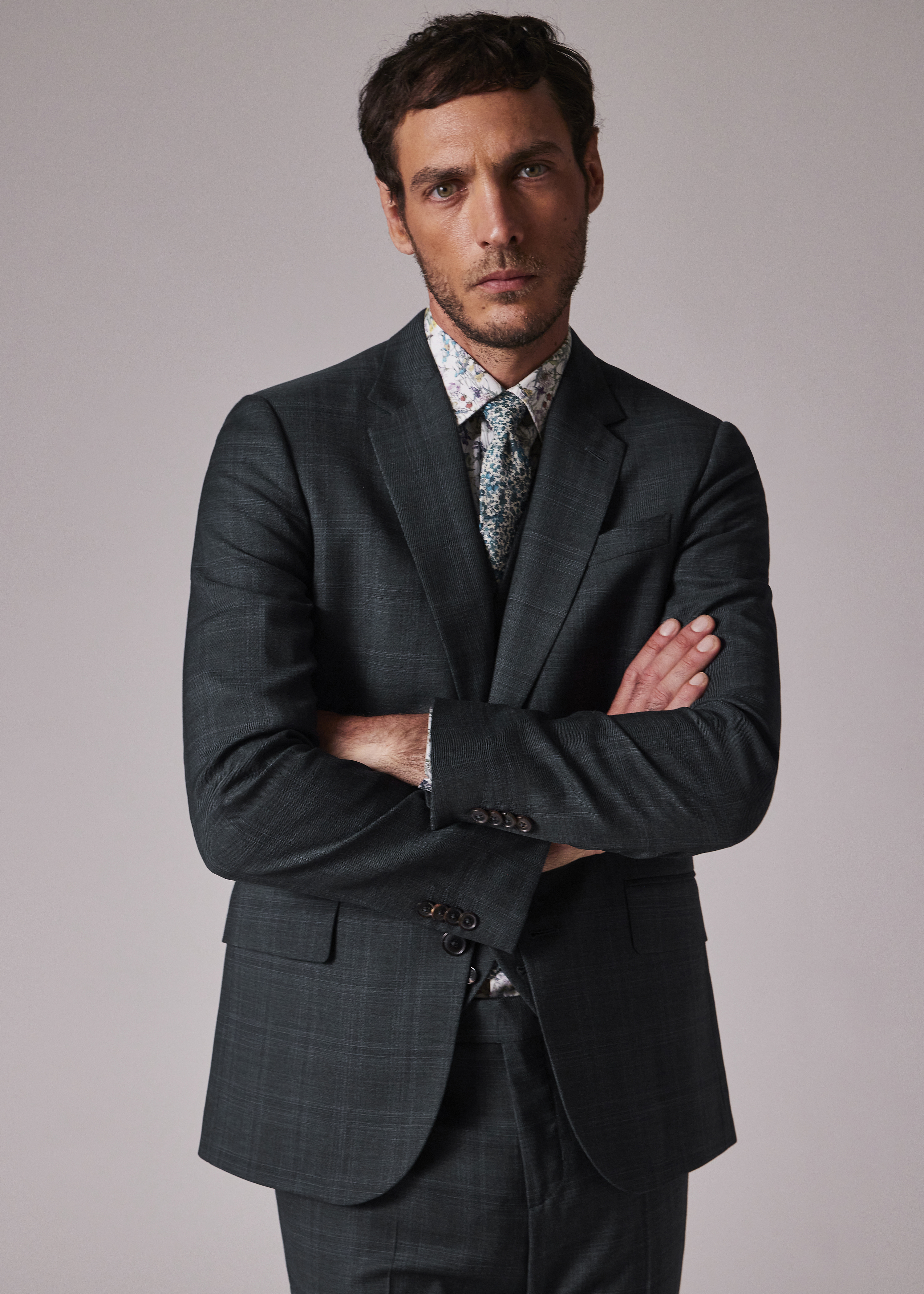 Paul Smith The Soho - Green Superfine Merino Wool Check Three