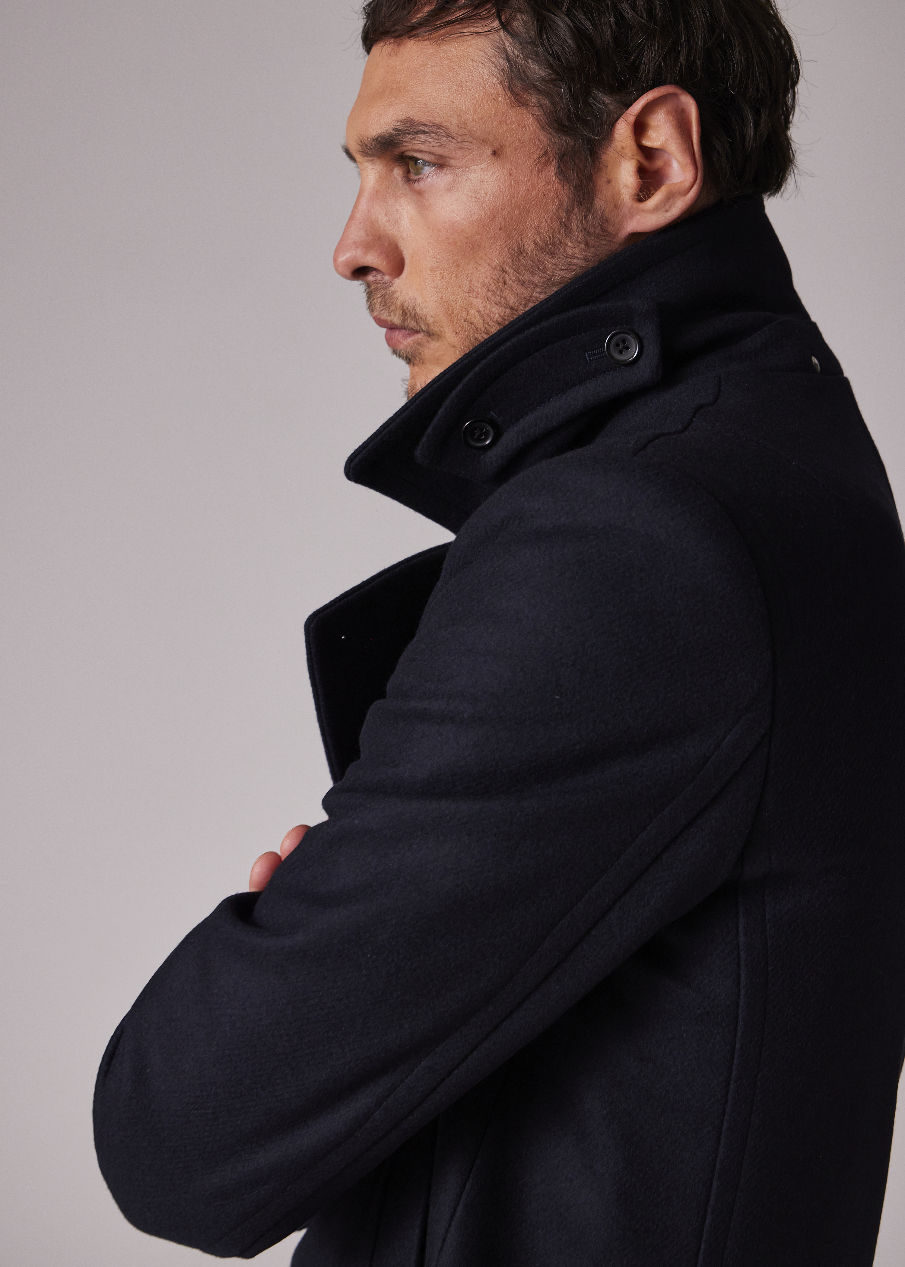 ジャケット・アウター Paul smith alpaca wool long coat navy ex PS Paul Smith Wool Coat Navy at CareOfCarl.com