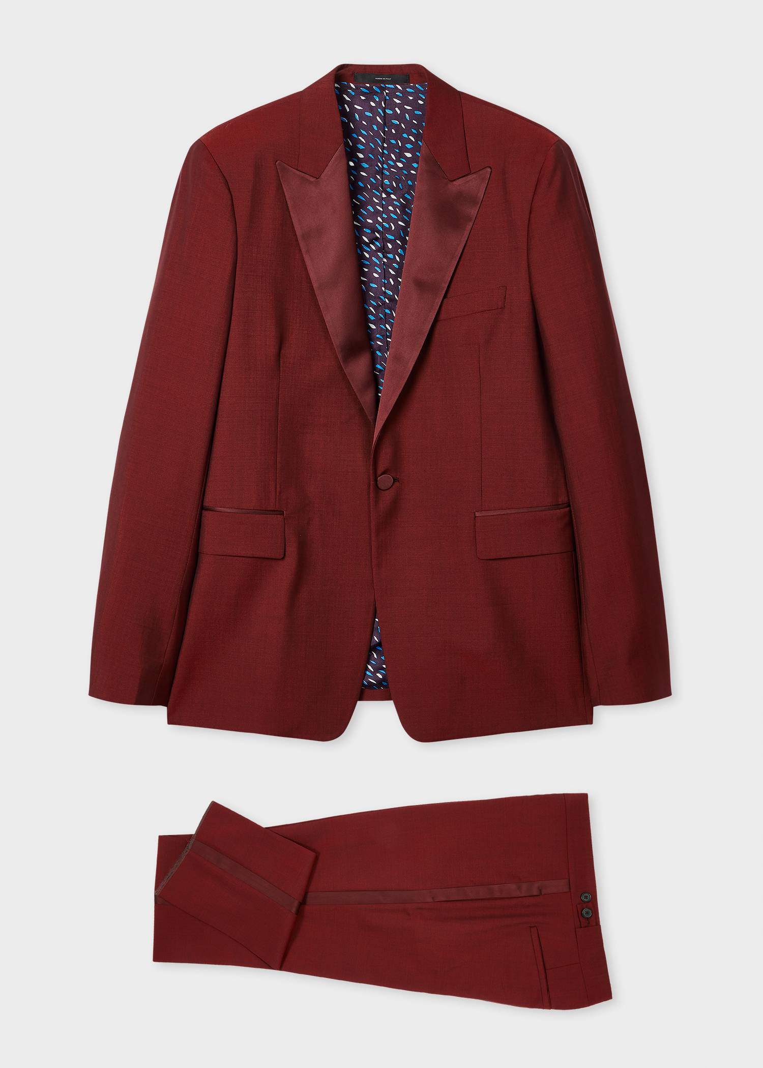 The Soho - Tailored-Fit Burgundy Wool-Mohair Evening Suit