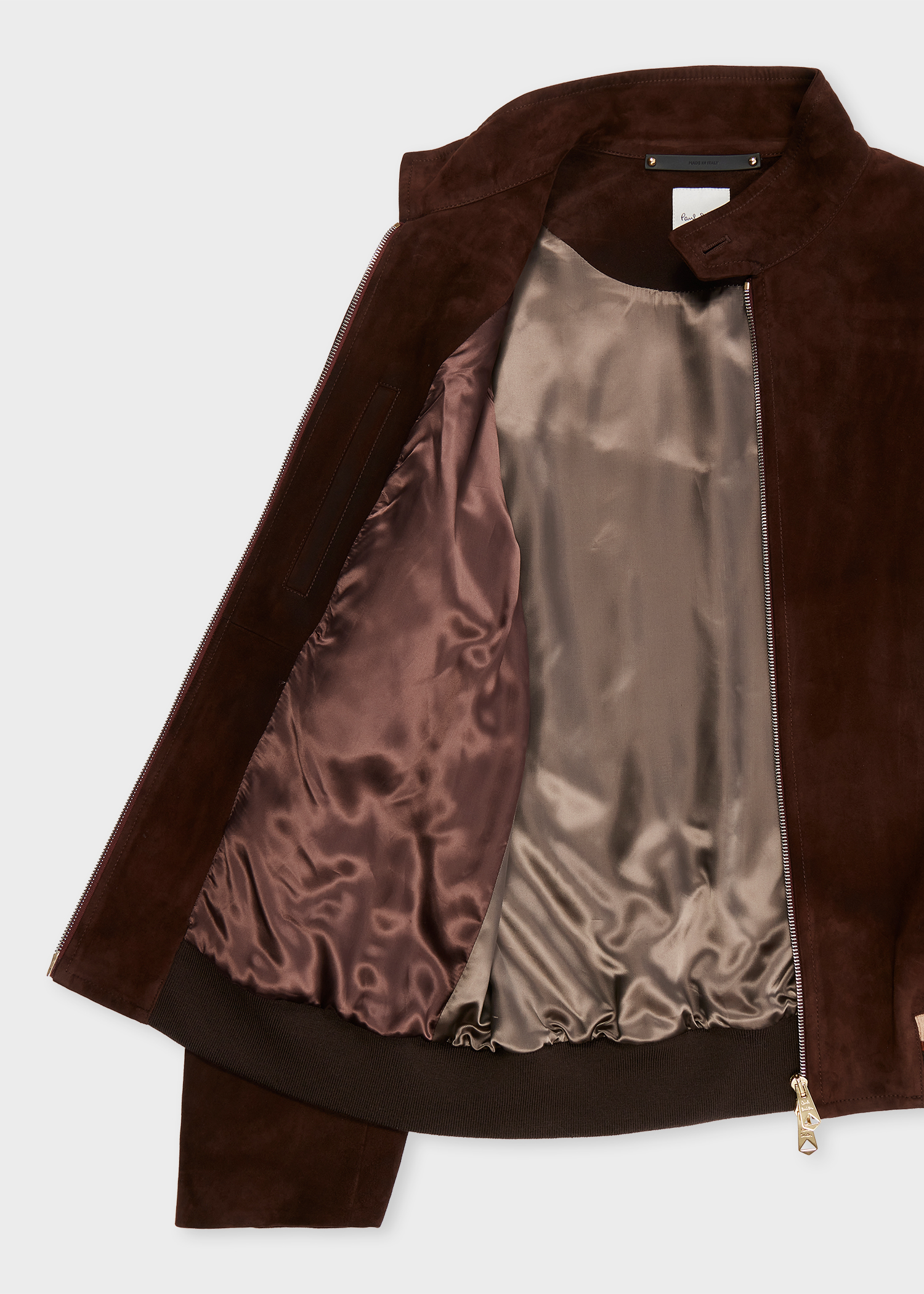 Paul Smith Brown Suede Funnel Neck Jacket King's Cross