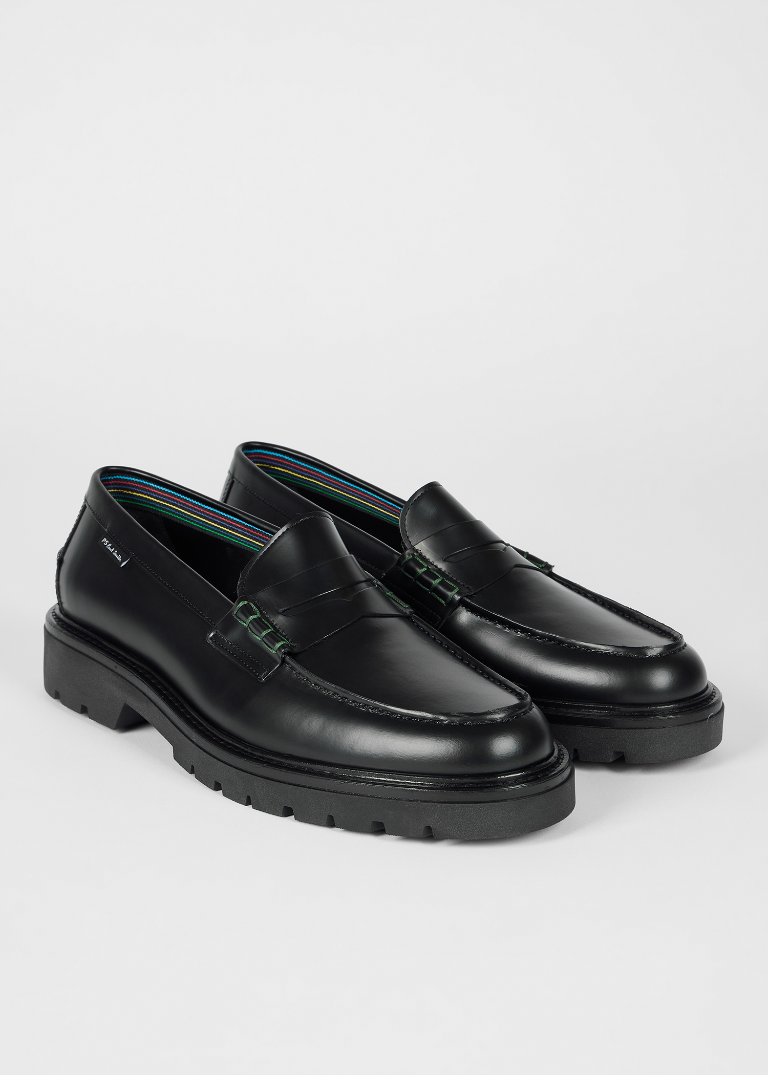 【関税込み】PS by Paul Smith ブラック Bolzano ローファー Men's Black Leather 'Bolzano' Loafers