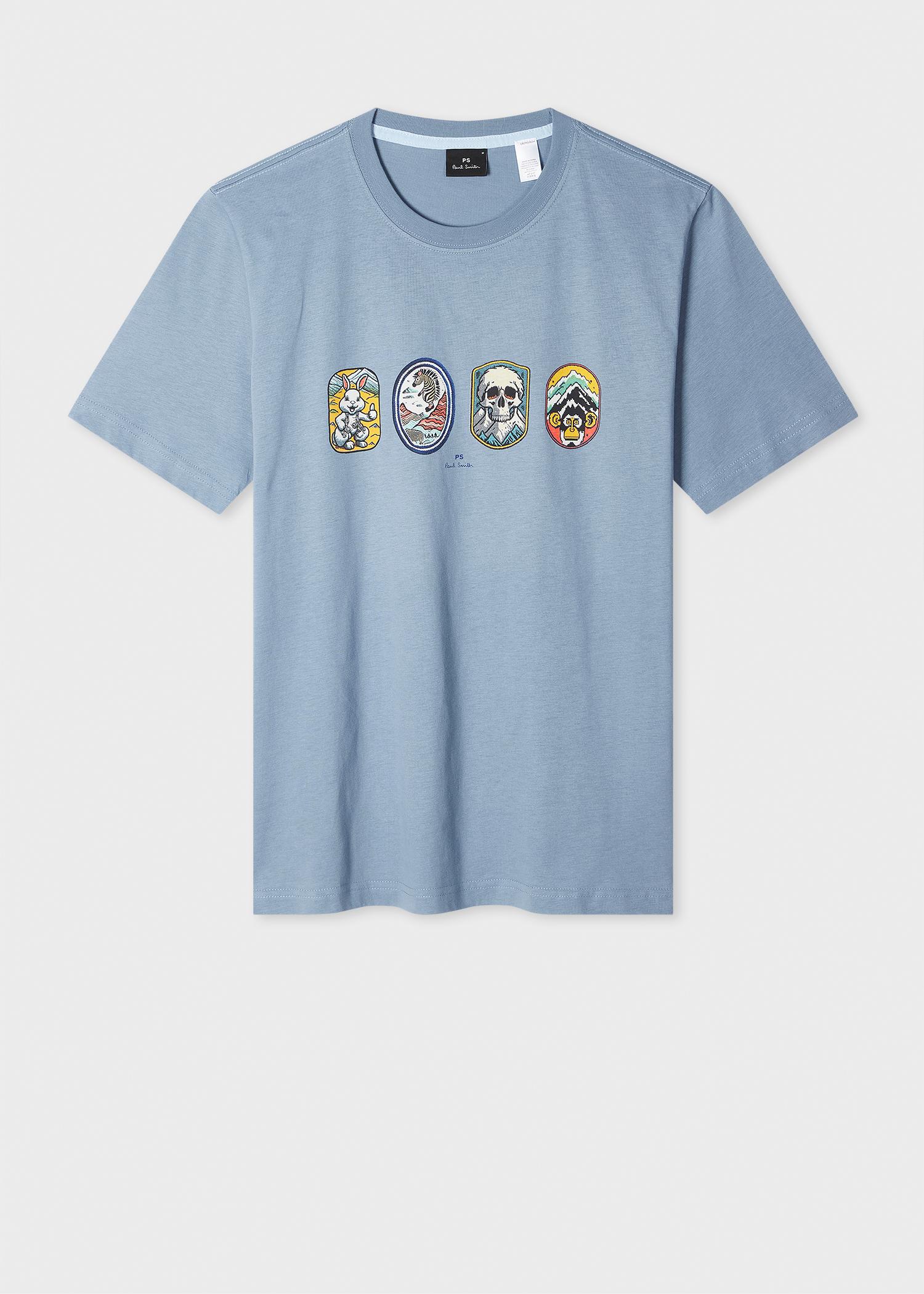 PAULSMITH Tシャツ VIP価格 送料無料 BADGES COTTON T-SHIRT PS Paul Smith Pale Blue 'Badges' T-Shirt | King's Cross