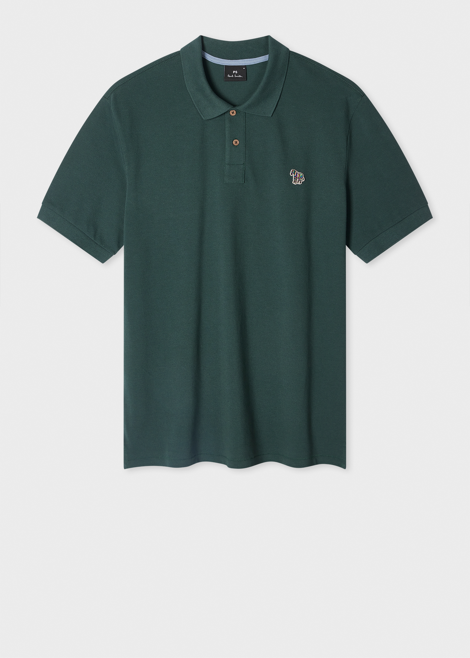 Men's Dark Green Organic Cotton Zebra Polo Shirt