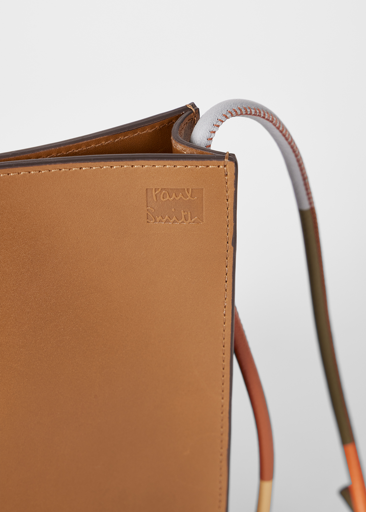 Men's Tan Leather Cross Body Phone Bag