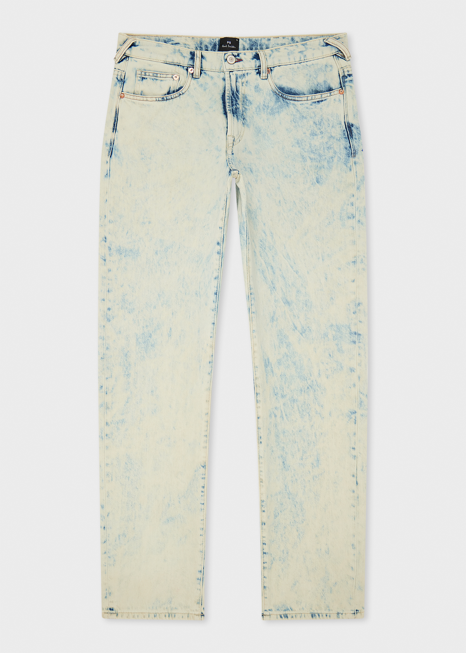 White bleach embroidered men's jeans