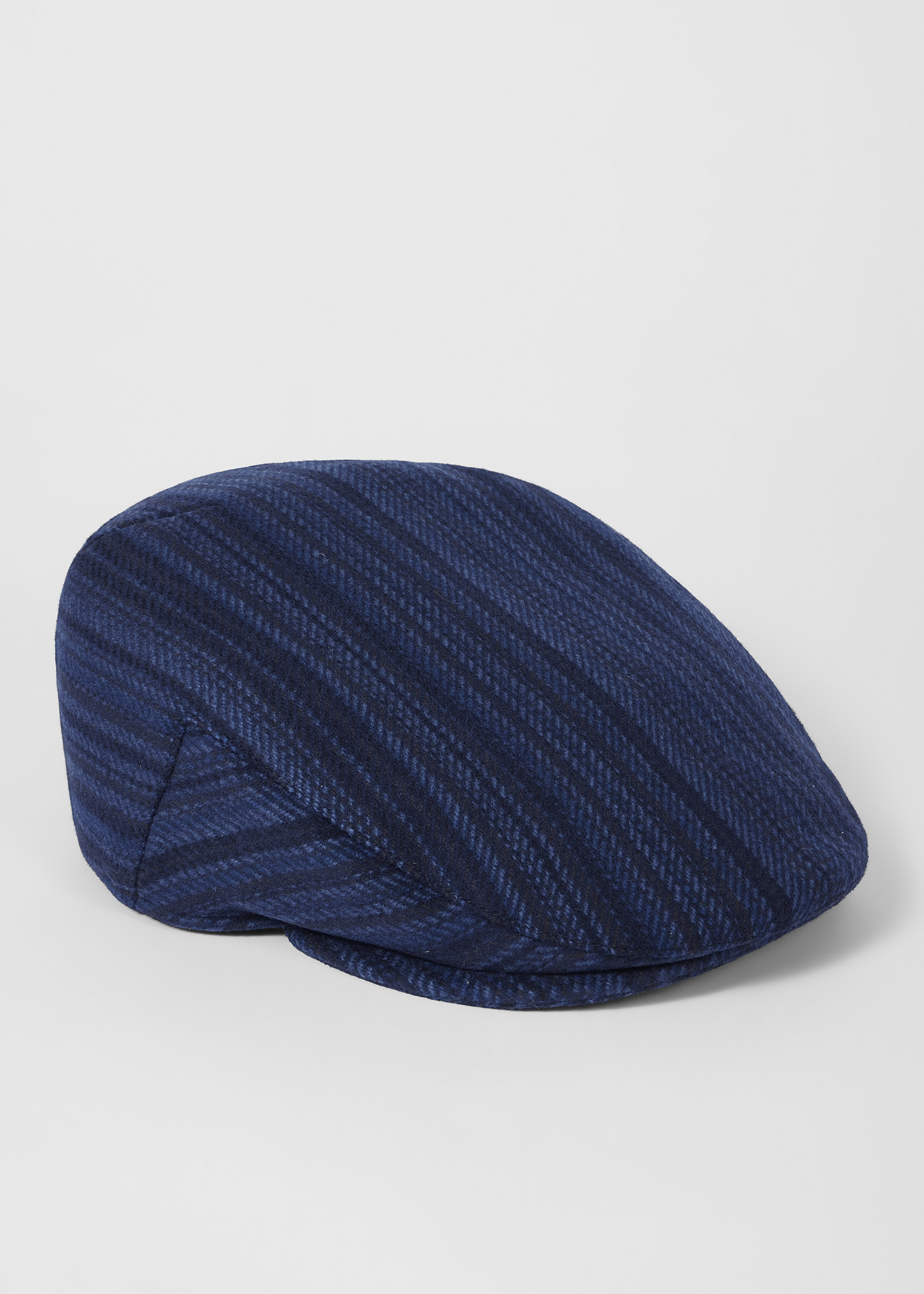 Paul Smith Navy 'Signature Stripe' Merino Wool Flat Cap King's Cross