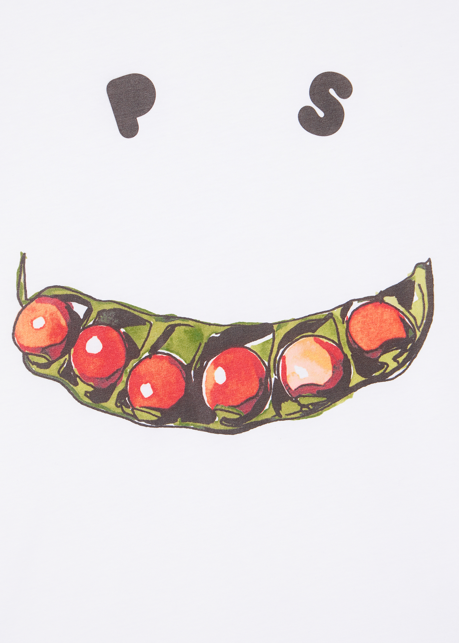 White 'Hap-Peas' Print T-Shirt