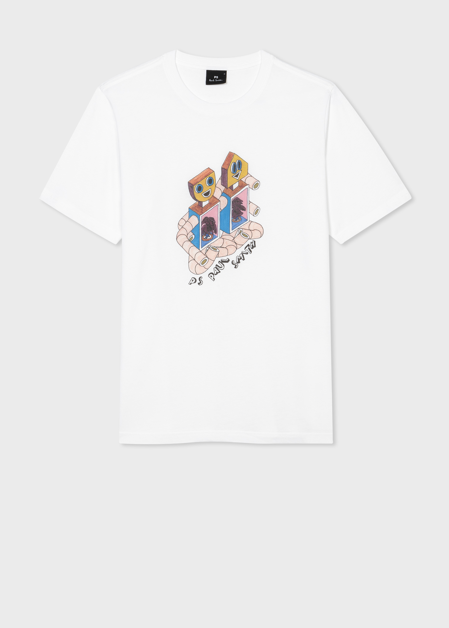 White Organic Cotton 'Robots' T-Shirt