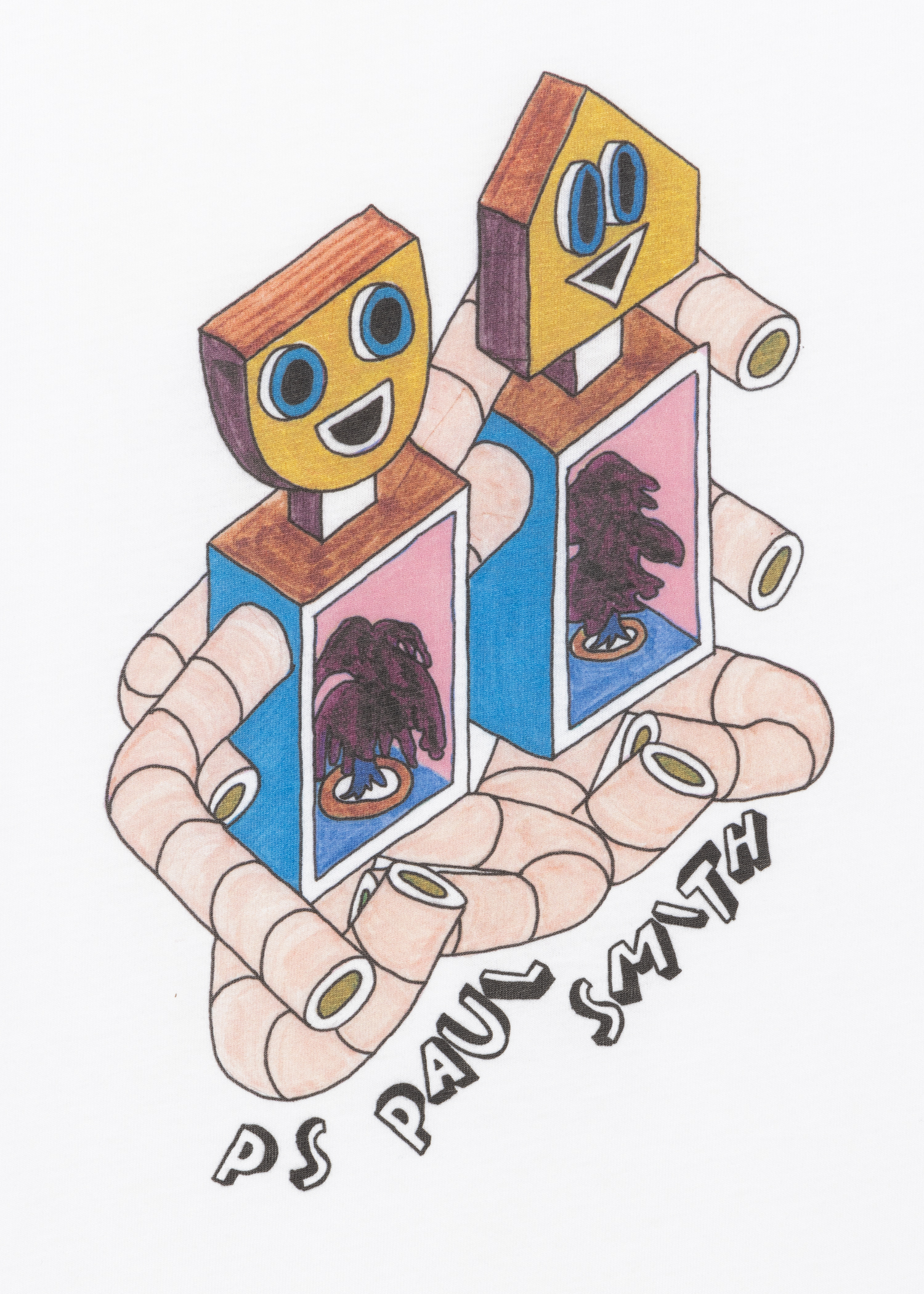 White Organic Cotton 'Robots' T-Shirt
