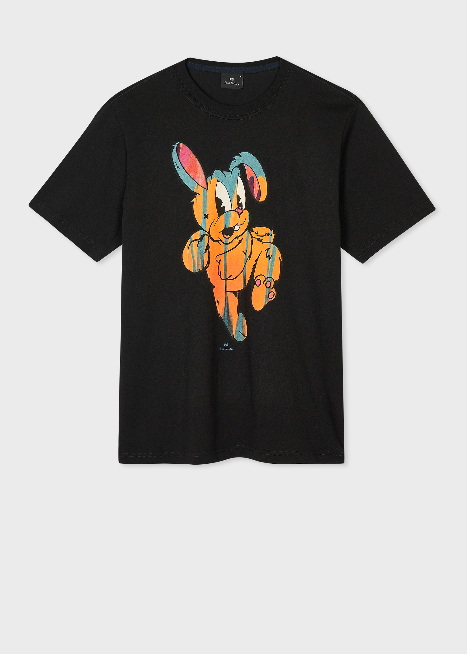 Black Organic Cotton 'Painted Rabbit' T-Shirt