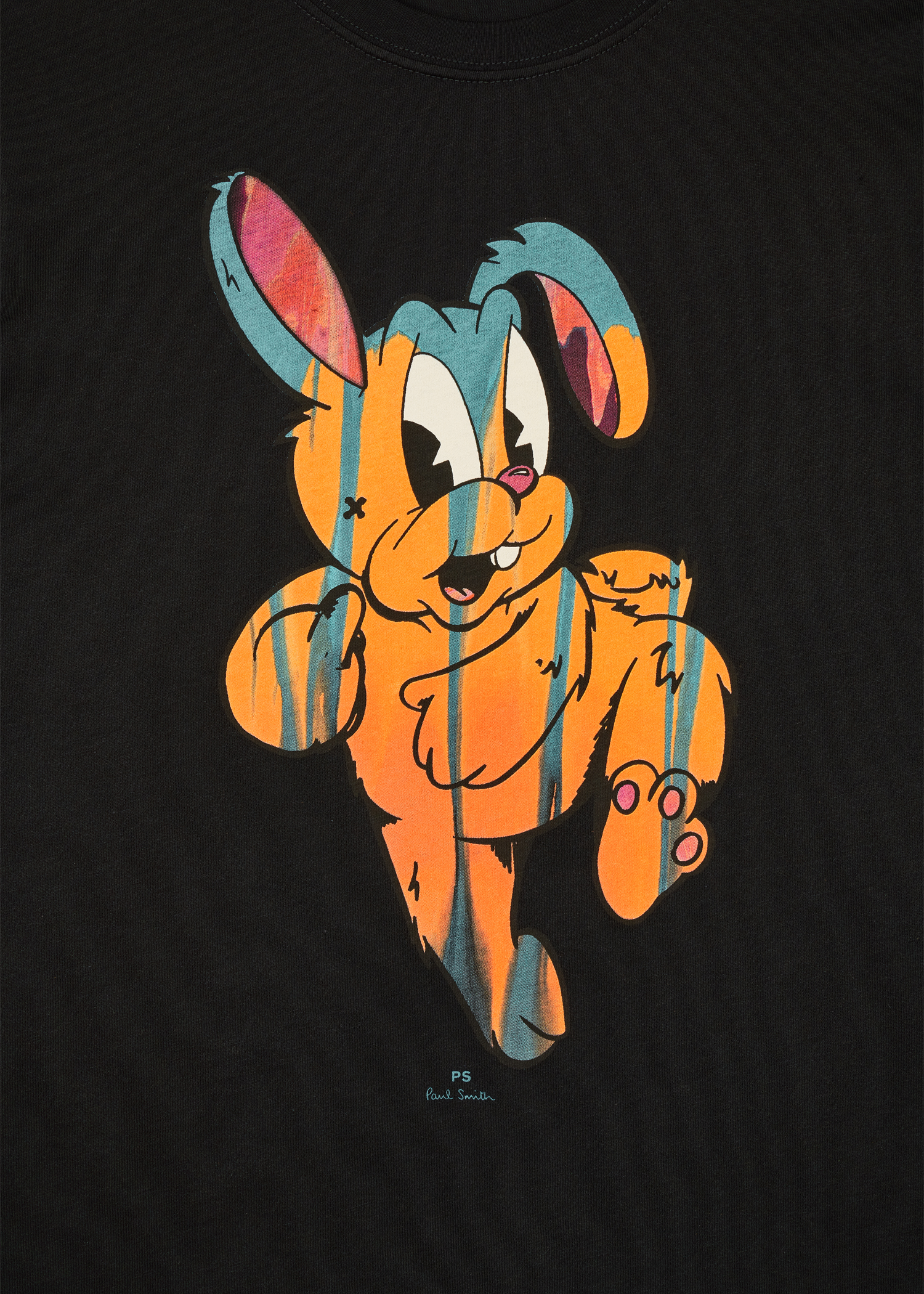 Black Organic Cotton 'Painted Rabbit' T-Shirt