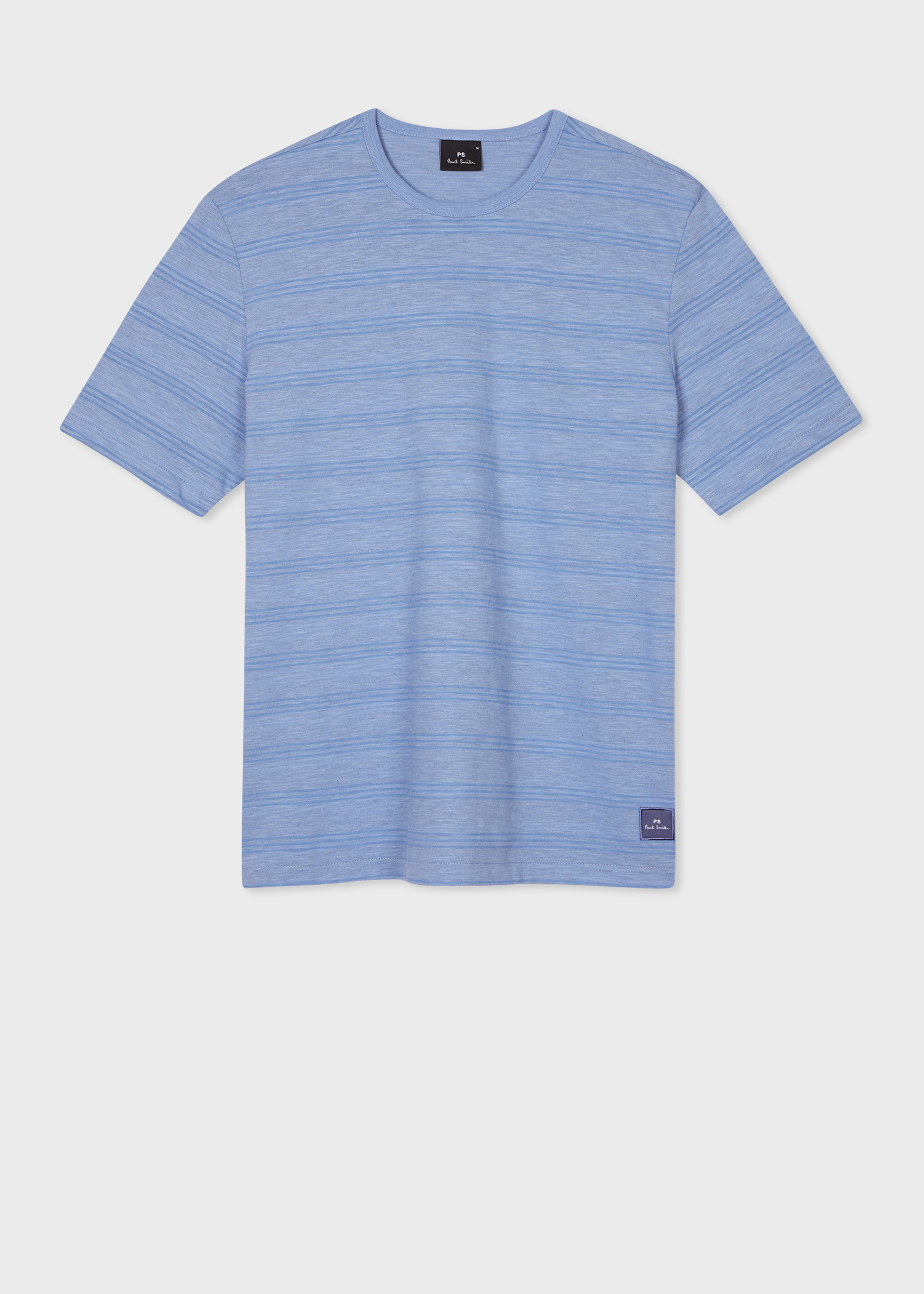 Powder Blue Stripe Marl T-Shirt