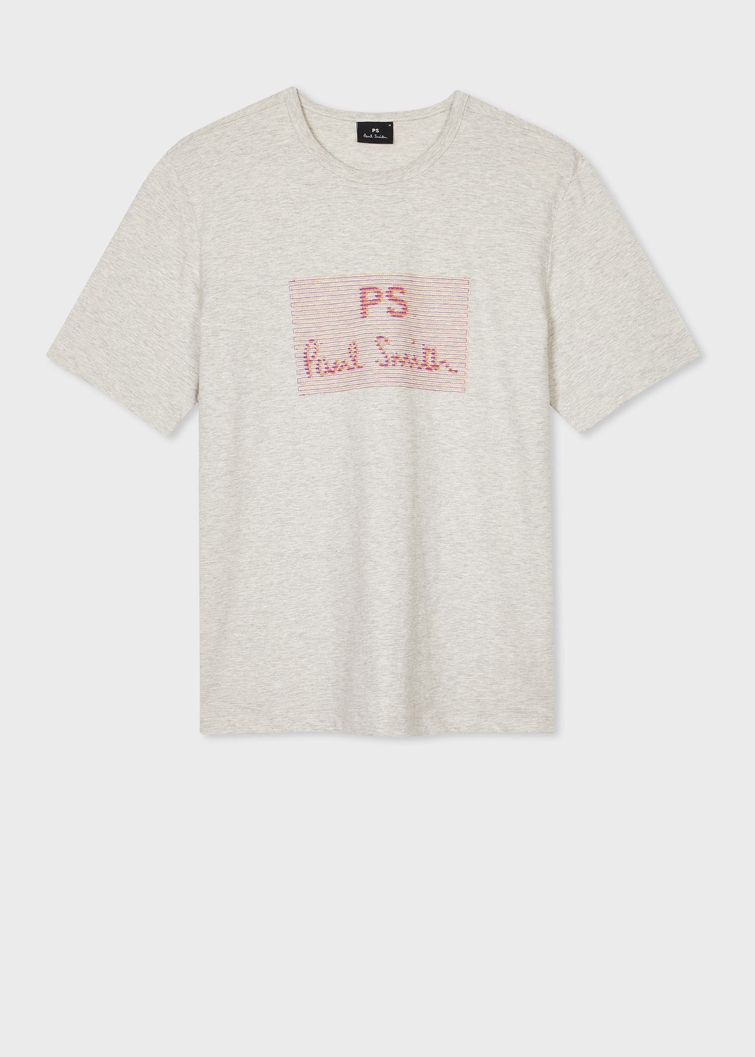 White Cotton 'Stripe Logo' T-Shirt