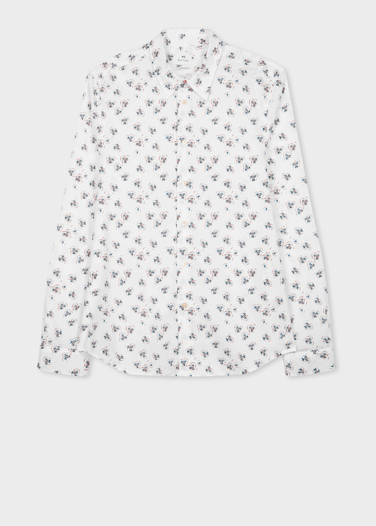 White 'Drinks Print' Tailored-Fit Shirt