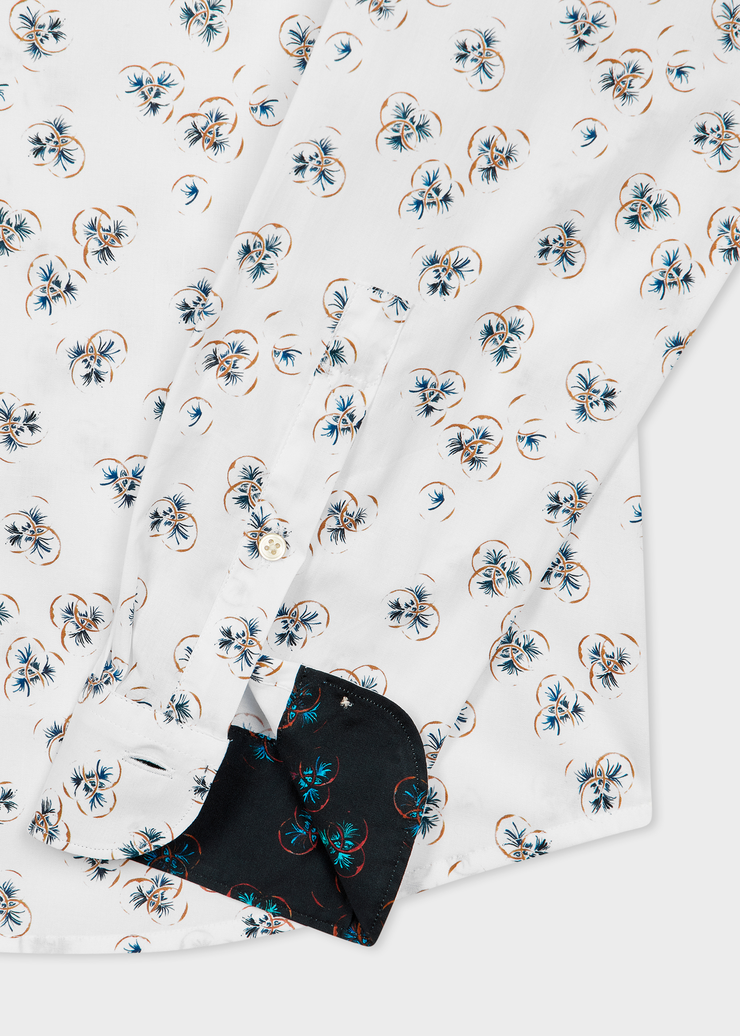 White 'Drinks Print' Tailored-Fit Shirt