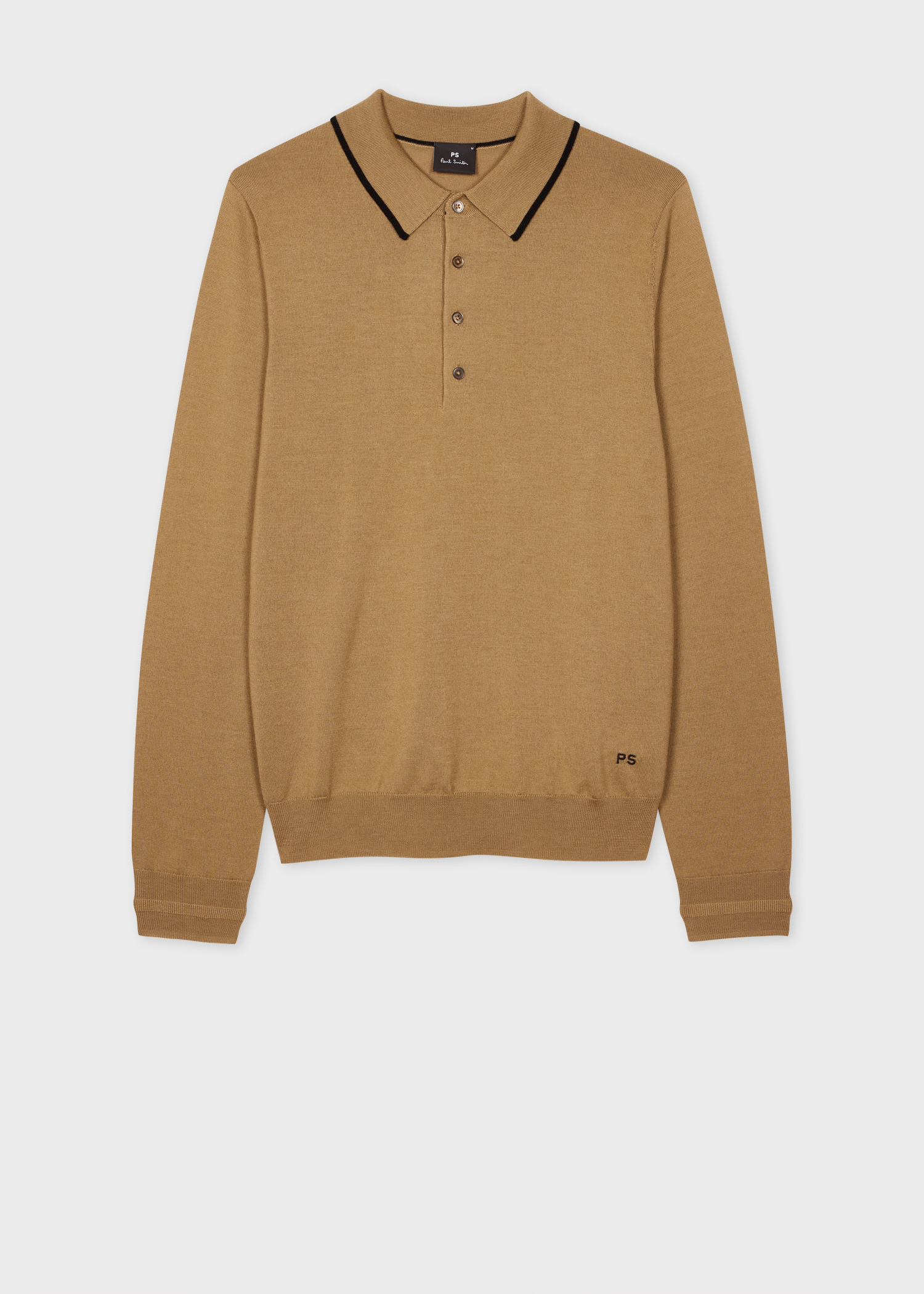 Green Merino Wool Polo Sweater