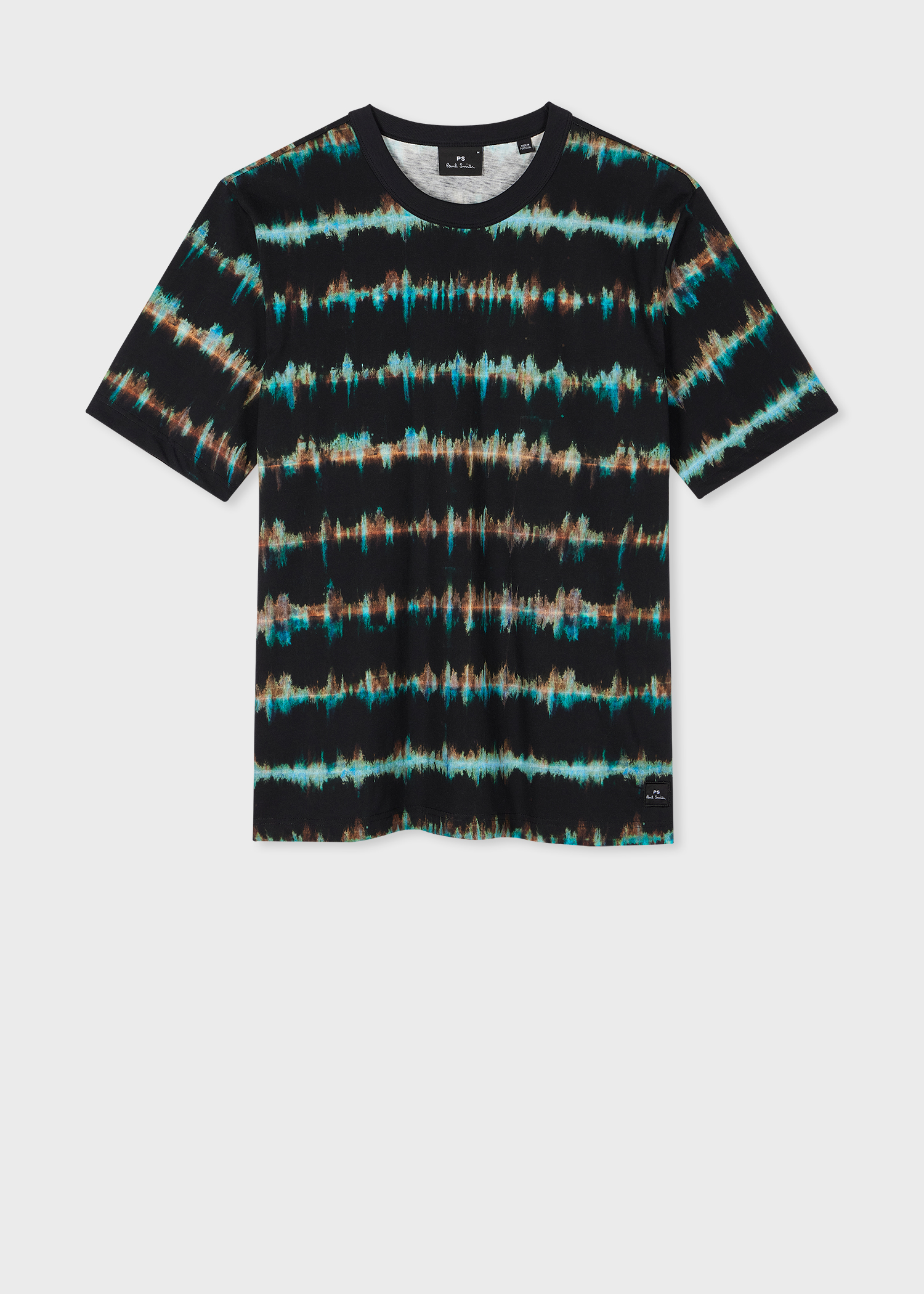 Black Organic Cotton 'Blurred Stripe' T-Shirt