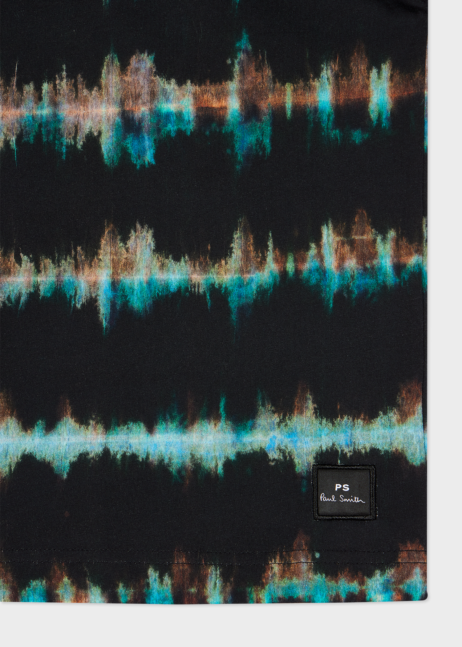 Black Organic Cotton 'Blurred Stripe' T-Shirt