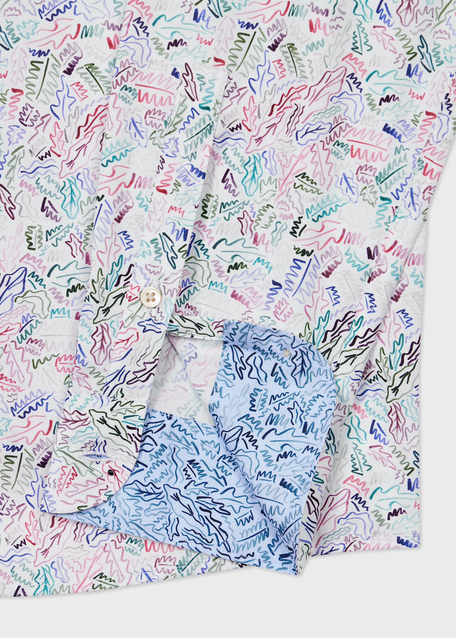 White 'Chicory' Print Tailored-Fit Shirt