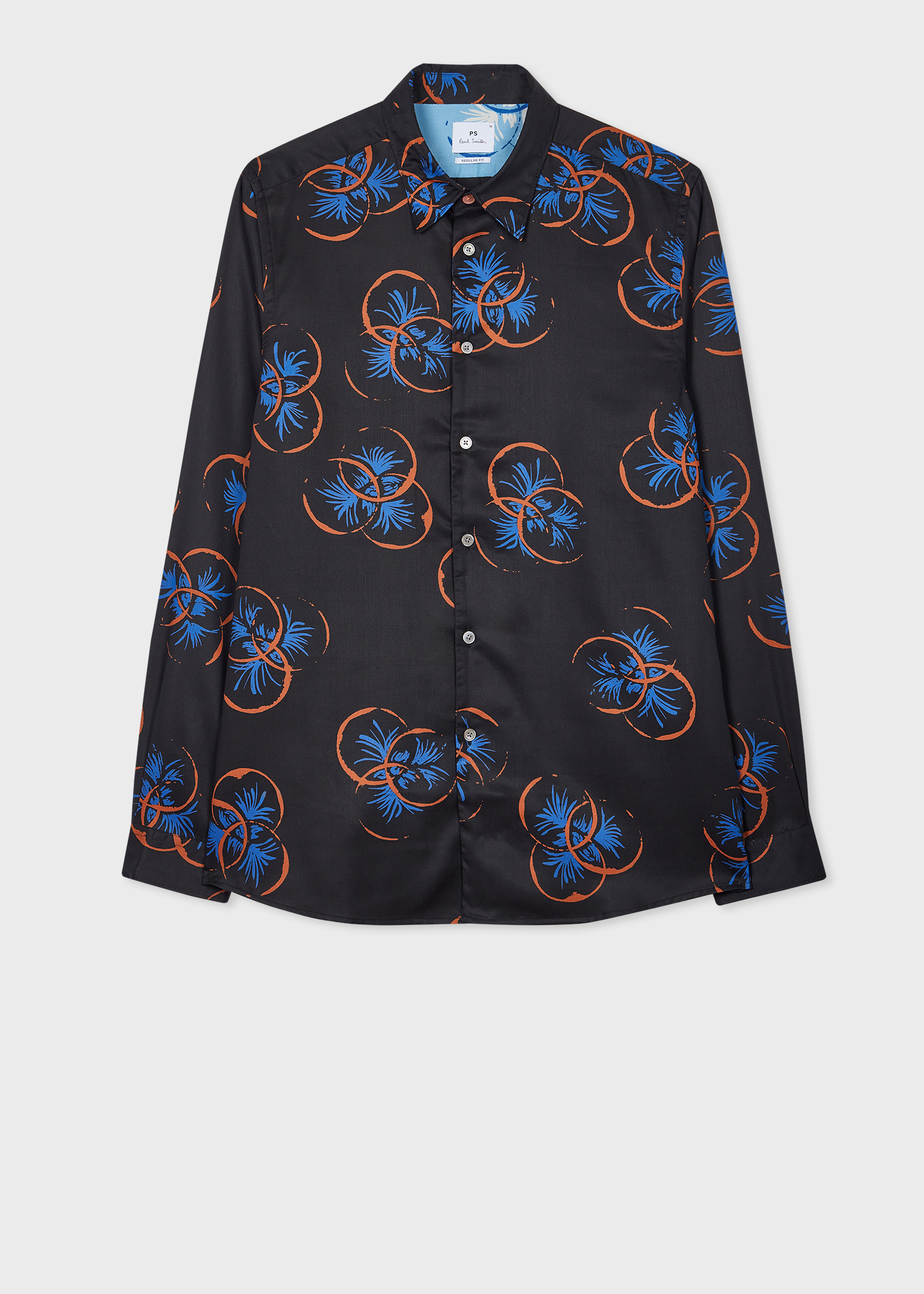 Blue 'Drinks' Print Lyocell Shirt