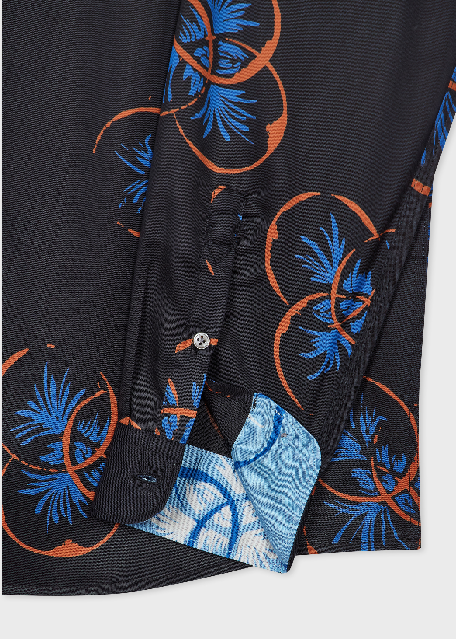 Blue 'Drinks' Print Lyocell Shirt